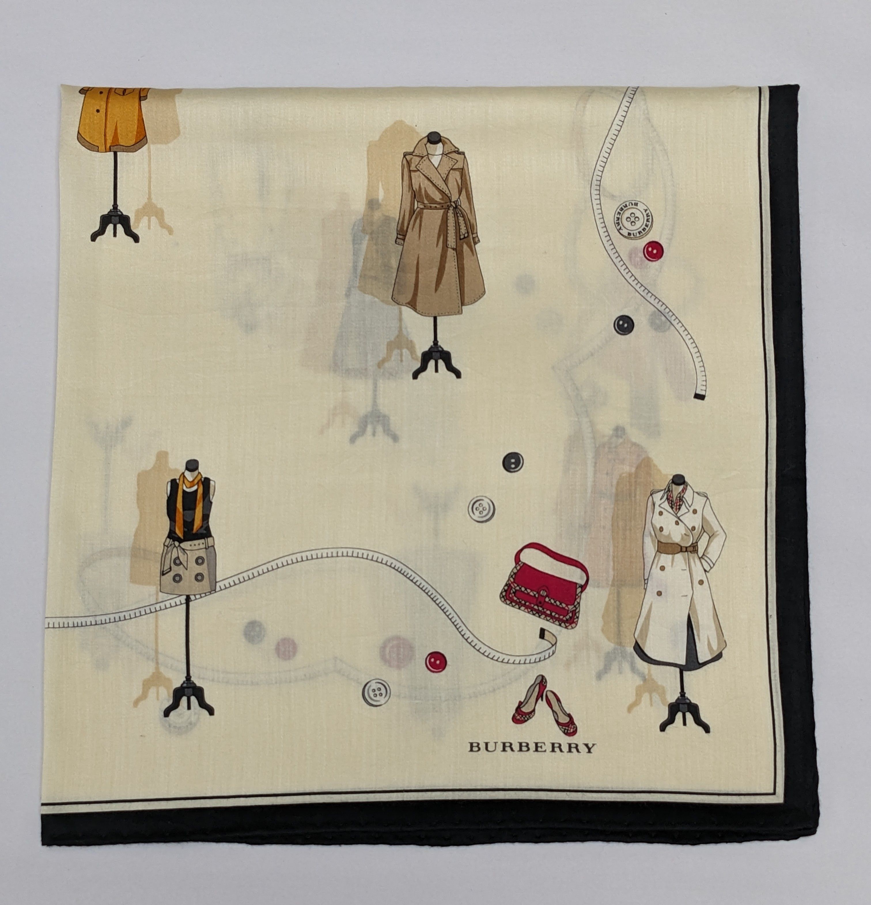 Burberry BURBERRY Beige Illustrated Trench Coat Handkerchief Size ONE SIZE - 1 Thumbnail