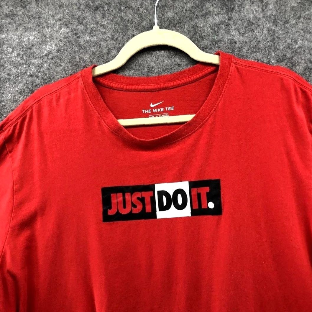 Nike VINTAGE Nike Just Do It Mens XXL Red Graphic T Shirt Tee Crewneck Short Sleeve Cotton Size US XXL / EU 58 / 5 - 3 Thumbnail