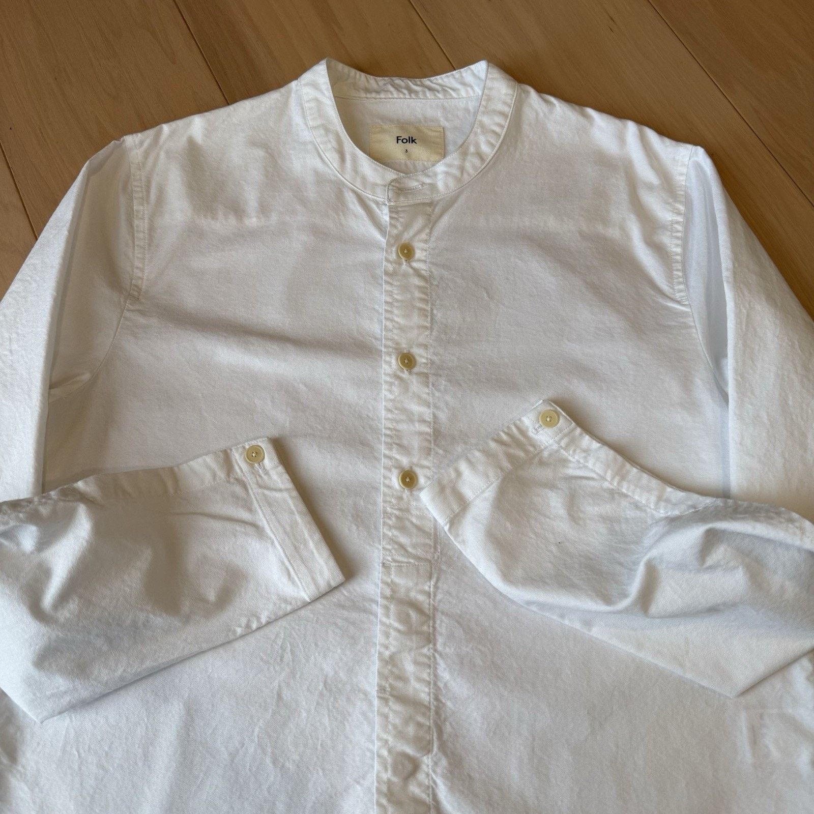 Folk Folk Clothing Button Up Shirt Size 3 White Minimalist Half Size US M / EU 48-50 / 2 - 5 Thumbnail