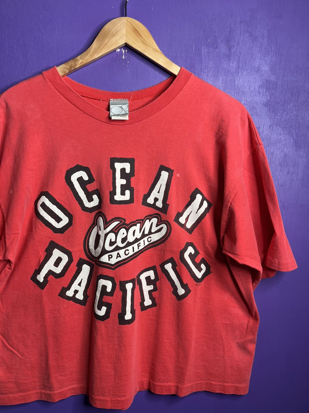 Ocean Pacific × Vintage Vintage 90s Ocean pacific cropped big logo t-shirt Size US L / EU 52-54 / 3 - 3 Thumbnail