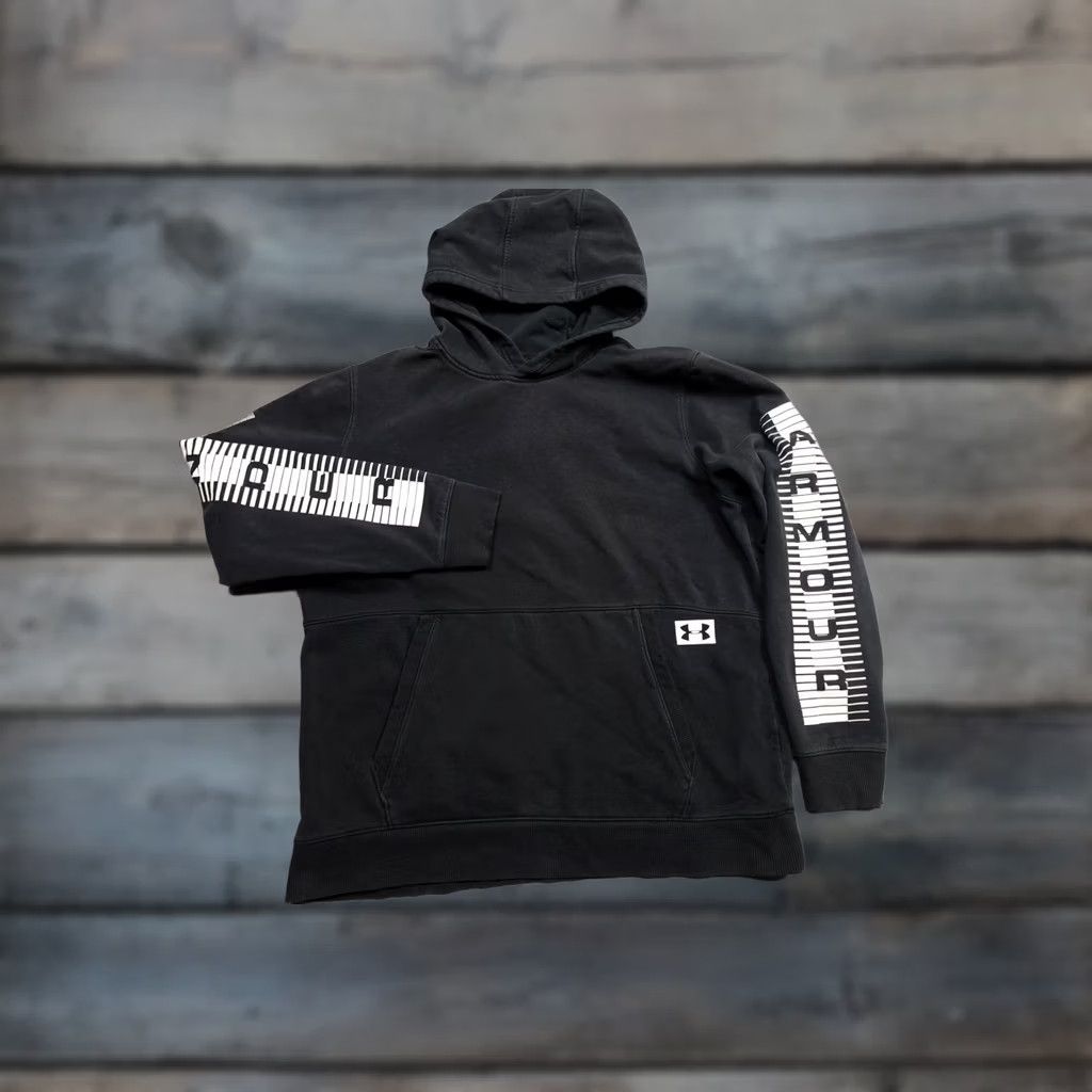 Under Armour Under Armour ColdGear Hoodie Mens XL Black Fleece Pullover Graphic Sleeve Logo Size US XL / EU 56 / 4 - 1 Thumbnail