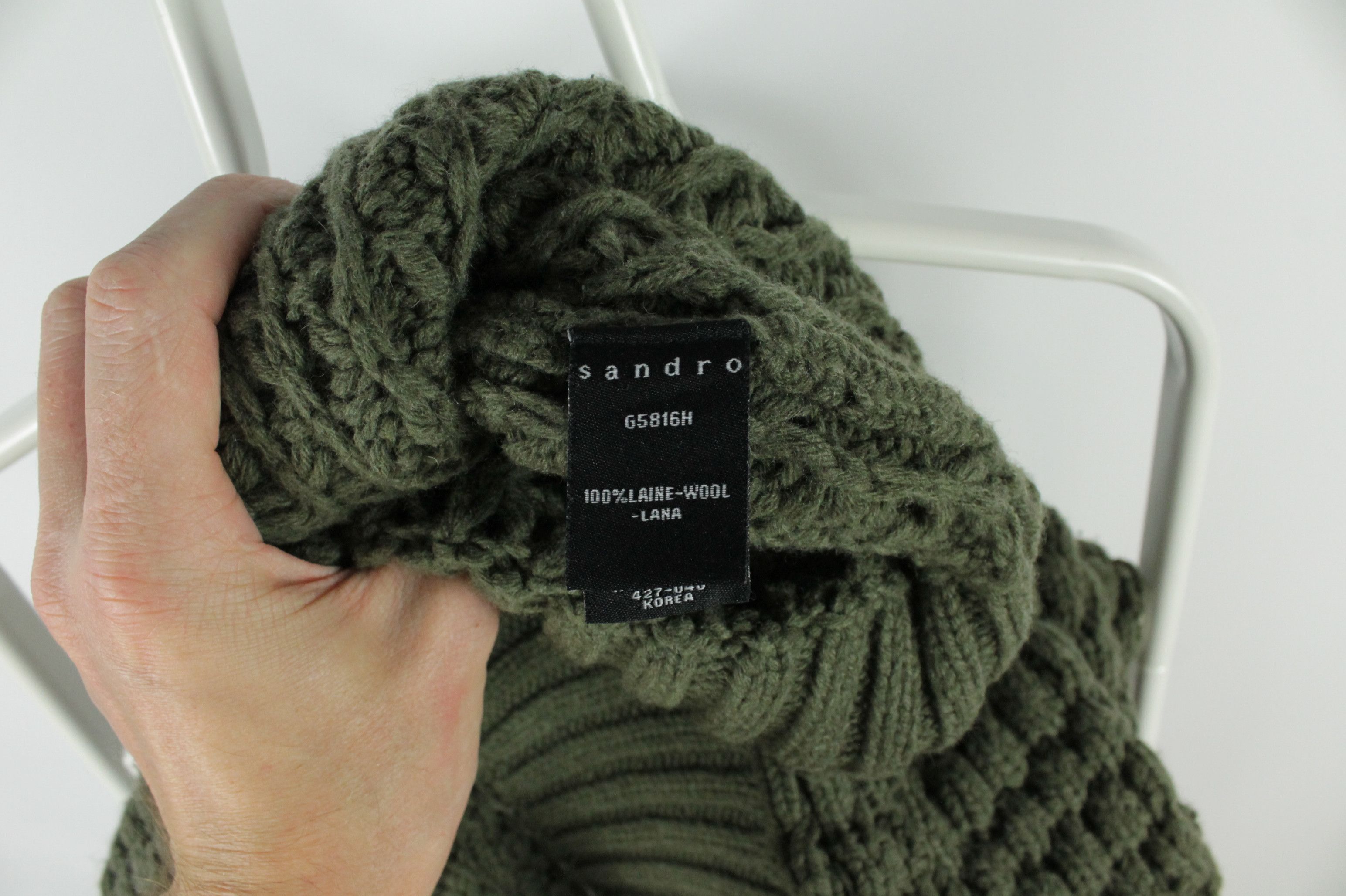 Sandro Sandro Knit Wool High Neck Green Sweater Women's Size S / US 4 / IT 40 - 6 Thumbnail