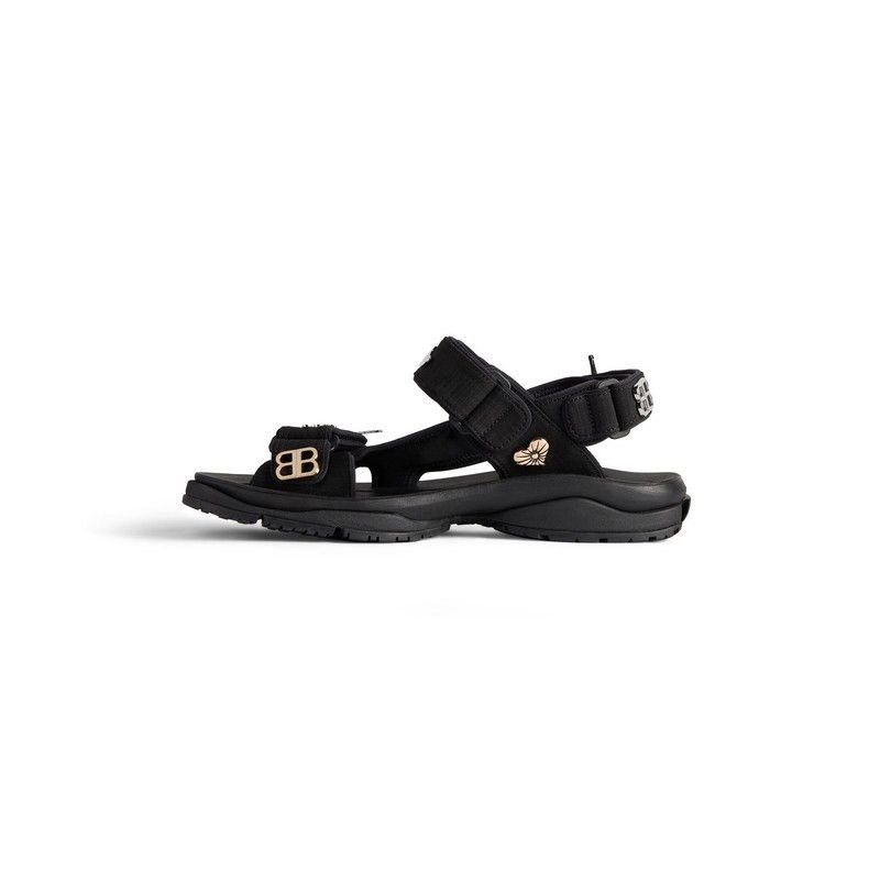 Balenciaga o1w1db10625 Tourist Sandals With Pins in Black Size US 6 / IT 36 - 3 Thumbnail