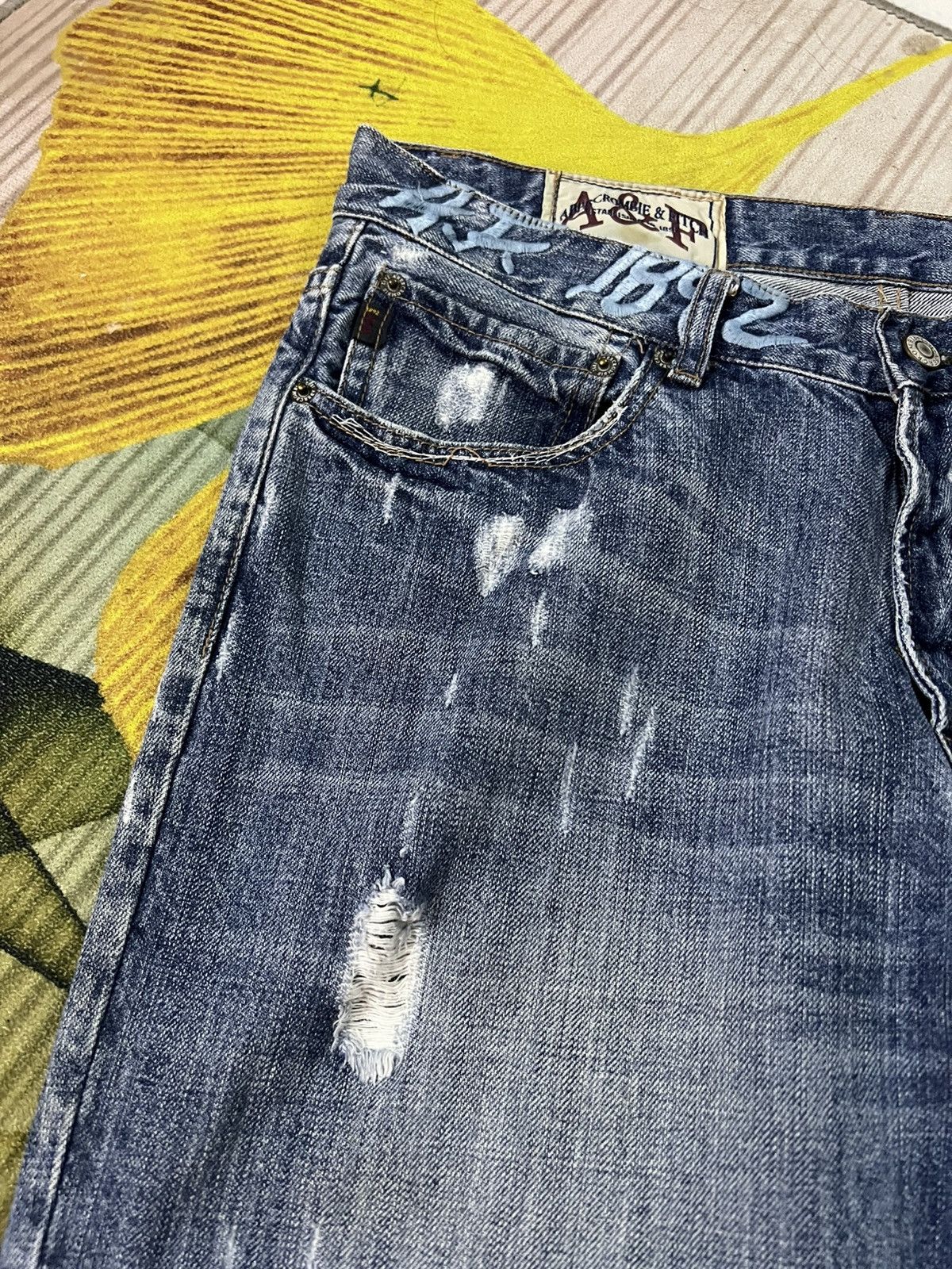 Abercrombie & Fitch 💥Flare💥Abercrombie & Fitch Distressed Faded Jean Size US 33 - 11 Thumbnail