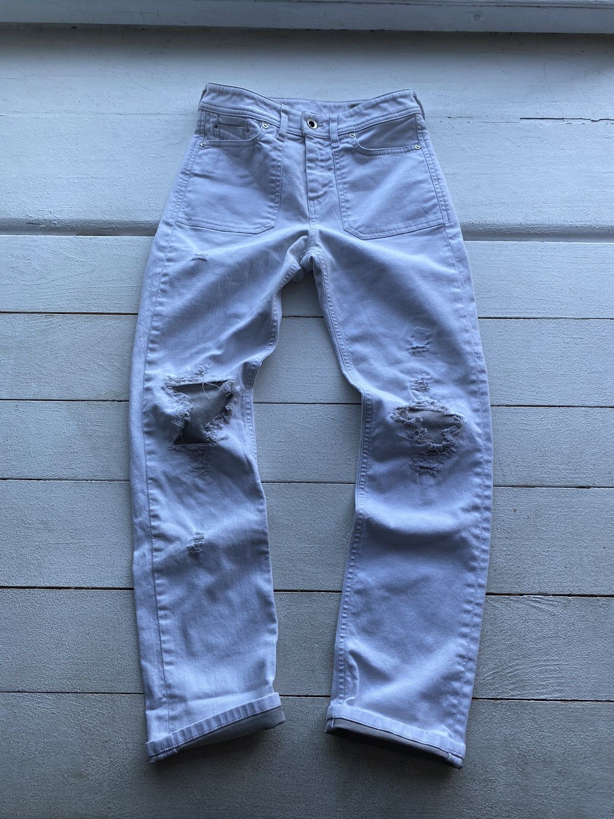 Diesel 🔥Opium Punk Diesel Distressed Straight Regular Reen Patch Size 26" / US 2 / IT 38 - 1 Thumbnail