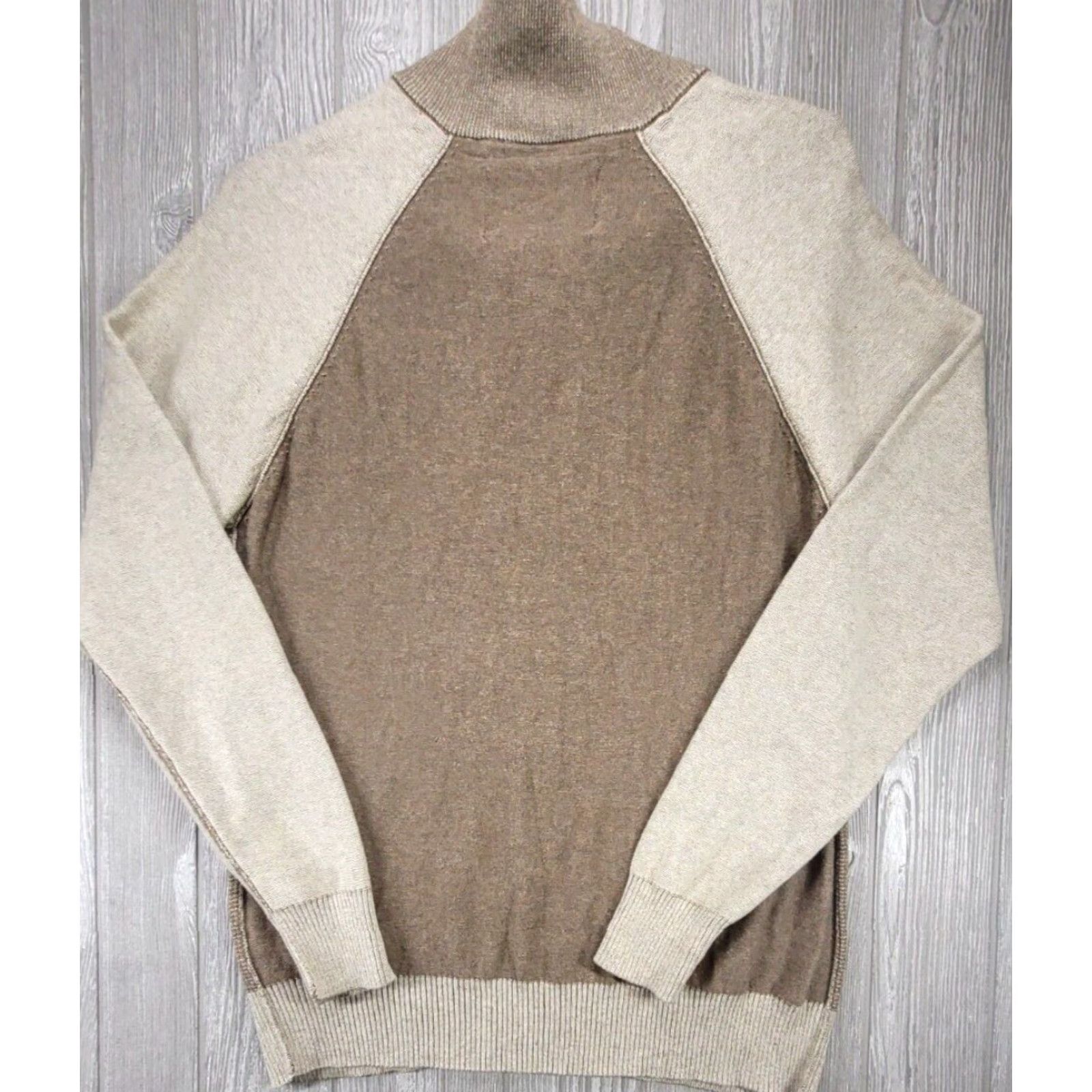 Vintage Buckle Mens M Beige Mock Neck 1/4 Zip Sweater Knit Long Sleeve Henley 1/4 Button Casual Workwear Size US M / EU 48-50 / 2 - 7 Thumbnail