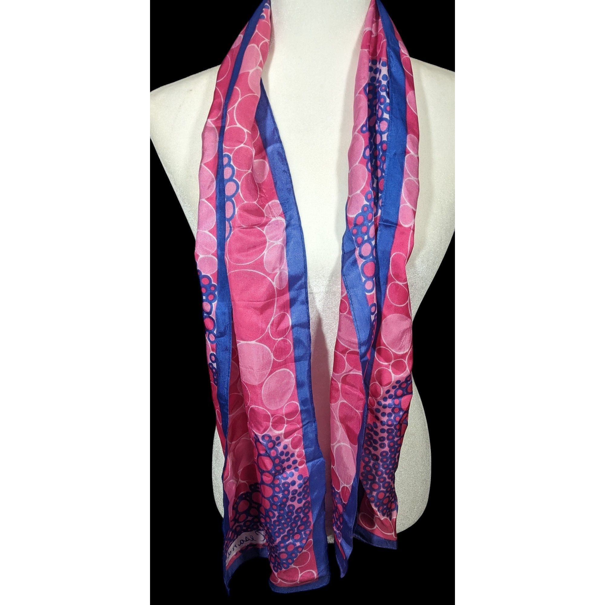 Other Vintage Cesandre Paris Pink And Purple Abstract Bubble Scarf Size ONE SIZE - 3 Thumbnail