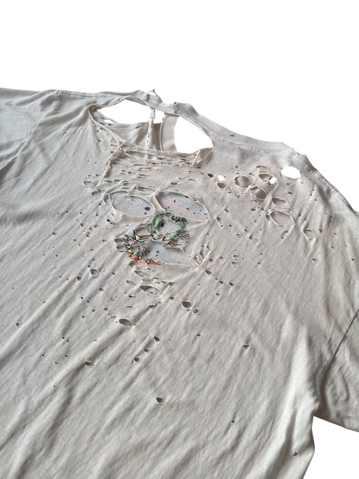 Vintage THRASHED Vintage 90s Burnt Crispy’s Distressed Tee Shirt Size US XL / EU 56 / 4 - 8 Thumbnail