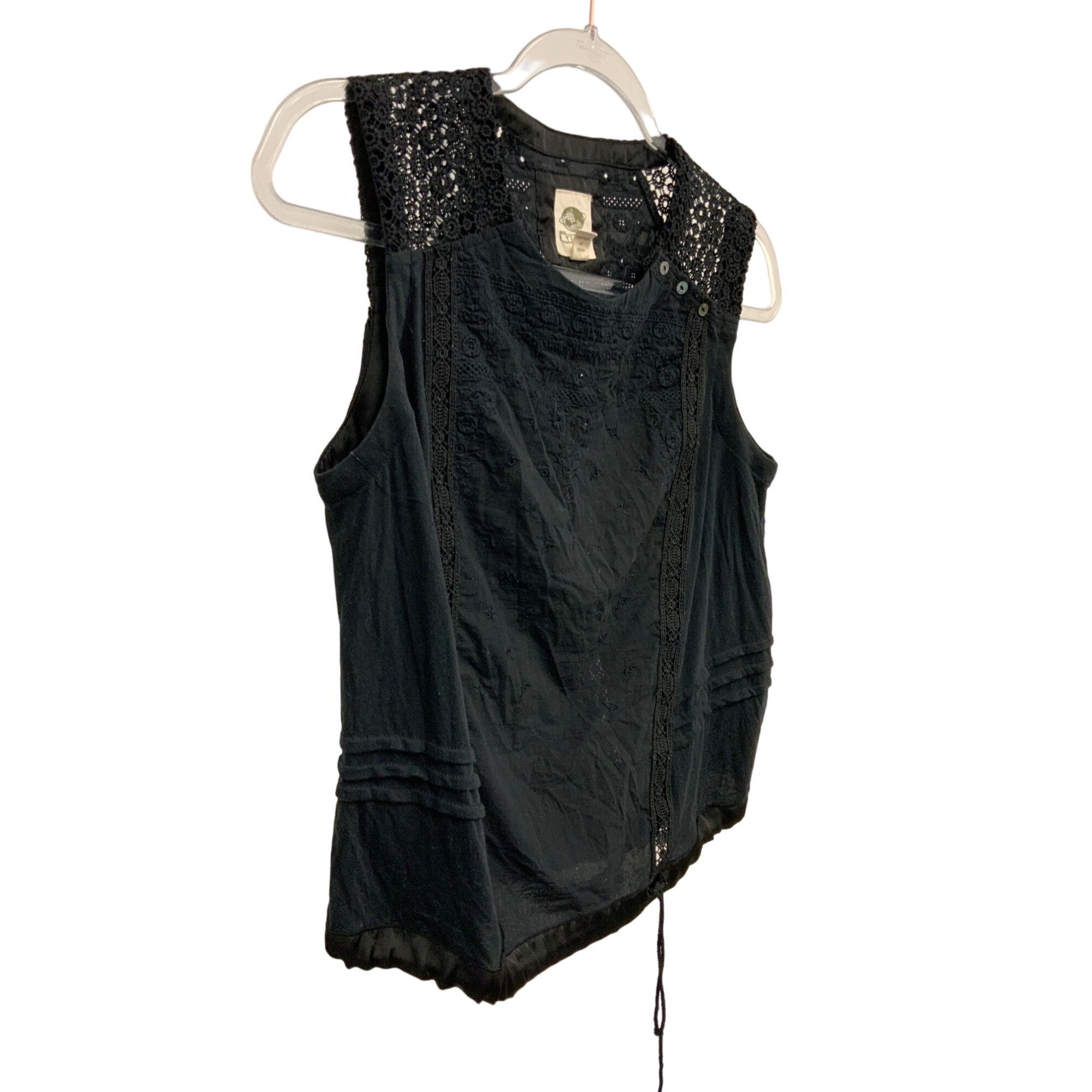Anthropologie Tiny For Anthropologie Black Eyelet Cotton Top With Drawstri Size XS / US 0-2 / IT 36-38 - 2 Thumbnail
