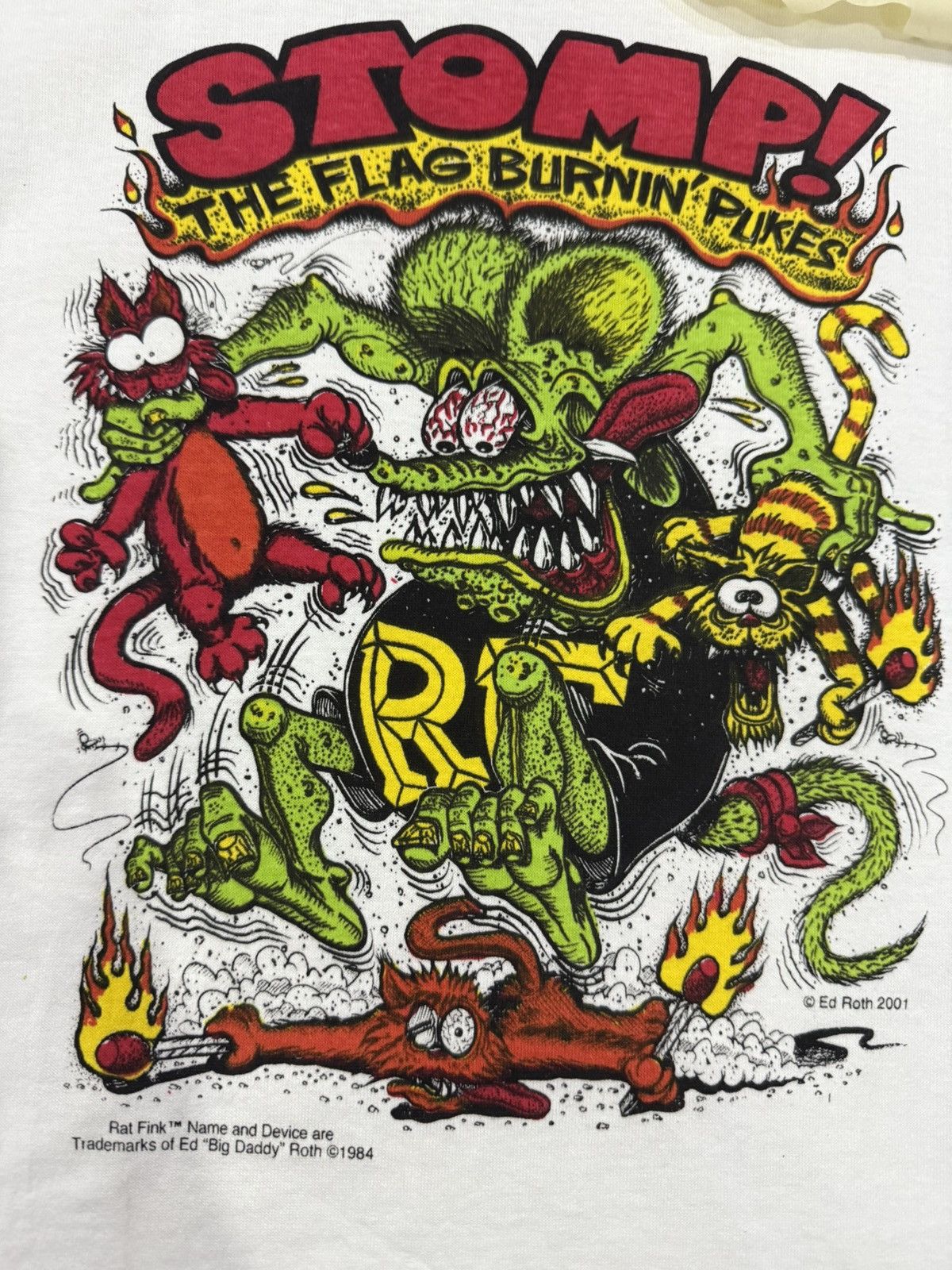Vintage Vintage deadstock Rat Fink Stomp! The Flag Burnin Pukes Tee Size US M / EU 48-50 / 2 - 3 Thumbnail