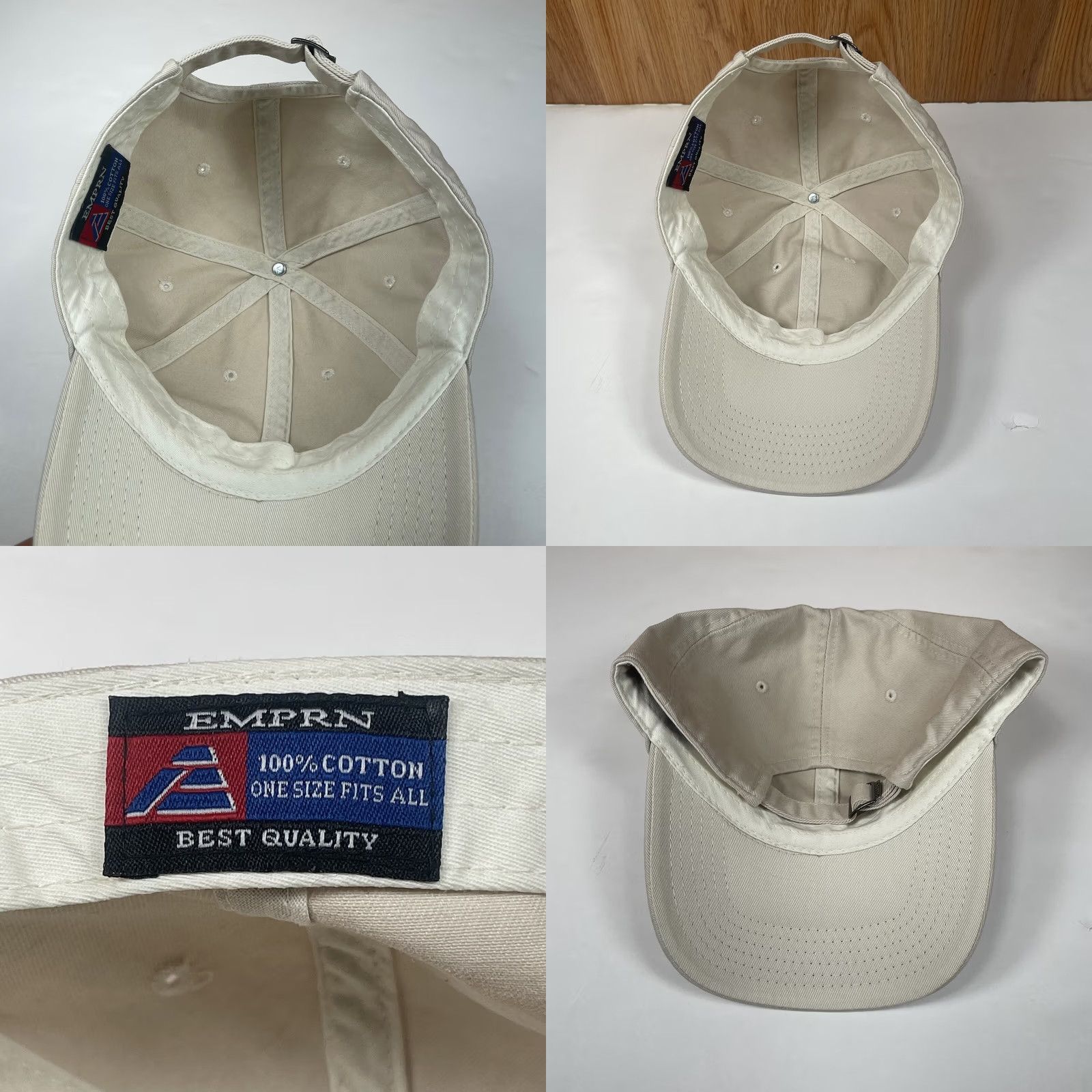 Vintage EMPRN Hat Womens Beige Adjustable StrapBack Baseball Cap One Size Fits All Size ONE SIZE - 8 Thumbnail