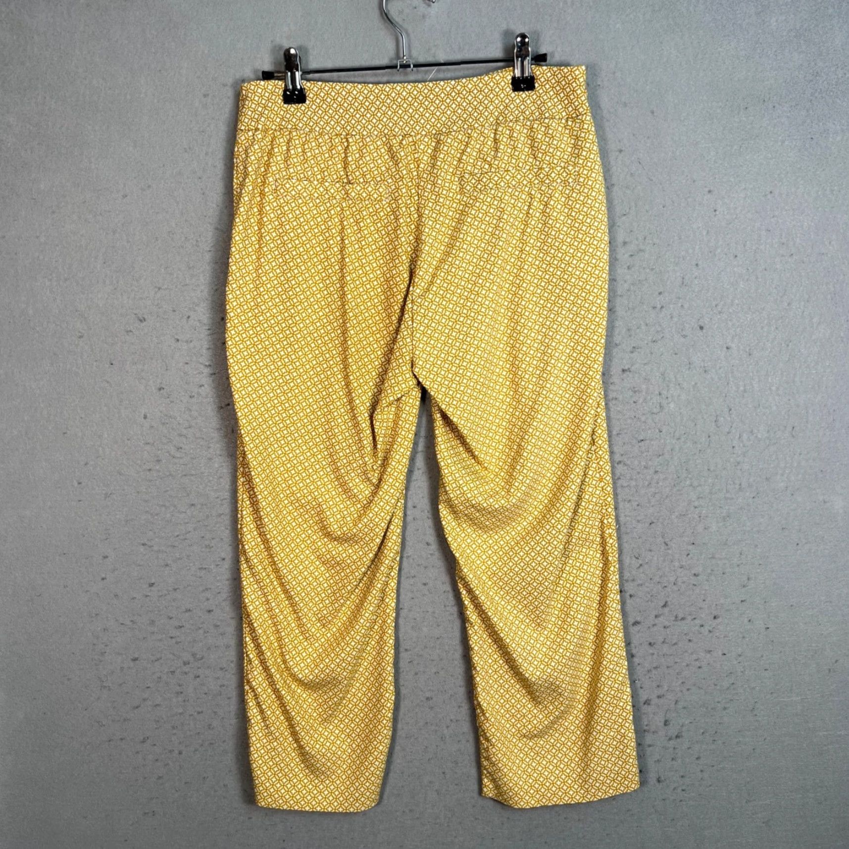 Cynthia Rowley VINTAGE Cynthia Rowley Womens Ankle Pants Size 6 Straight Leg Yellow Geometric Pattern Summer Season Size 28" / US 6 / IT 42 - 2 Thumbnail