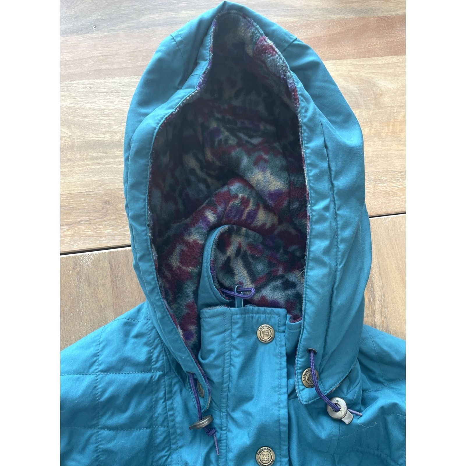 Etro VINTAGE Columbia Womens Jacket Ski Full Zip Hooded Pockets Size M Teal Size M / US 6-8 / IT 42-44 - 5 Thumbnail