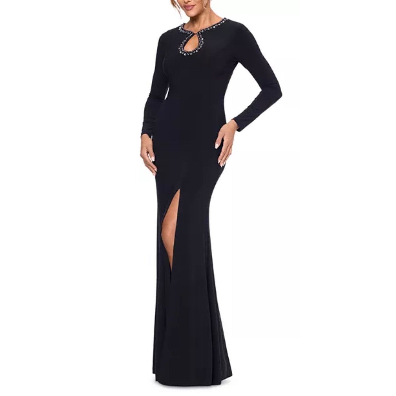 aqua formal black dress Johnathan Kayne 3132 Long Fitted velvet Pageant Dress high slit overskirt V Neck Formal Gown Black Aqua / 2