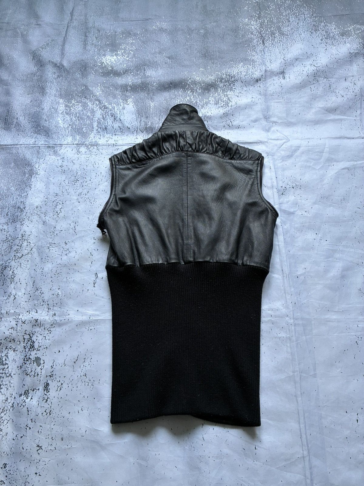 Dolce & Gabbana 2000s Dolce & Gabbana Plissé Hybrid Leather Jacket Size US XS / EU 42 / 0 - 12 Thumbnail