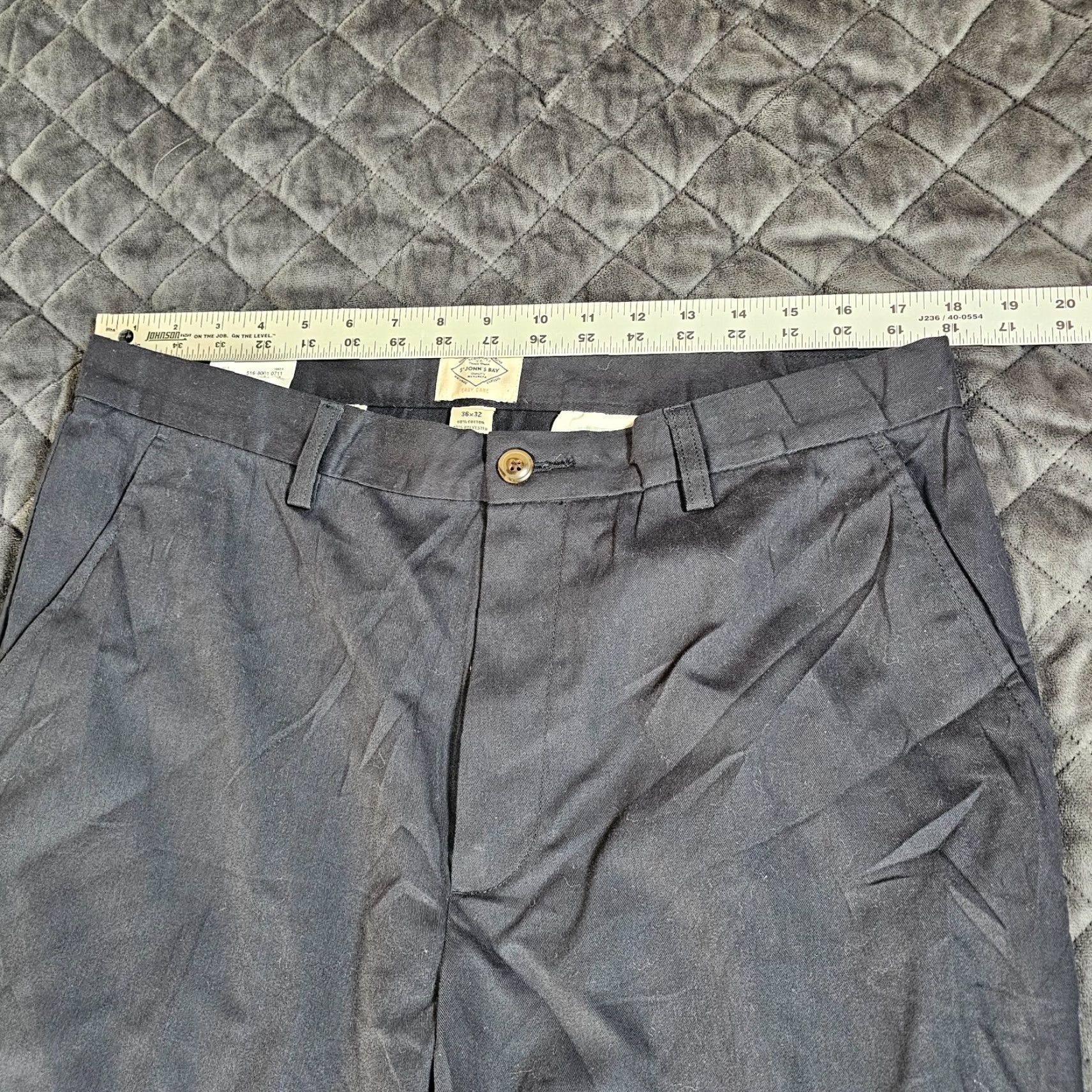 Vintage St. John's Bay Men Dress Pants Flat Front Classic Fit 100% Cotton Size 36 x 32 Blue Size US 36 / EU 52 - 4 Thumbnail