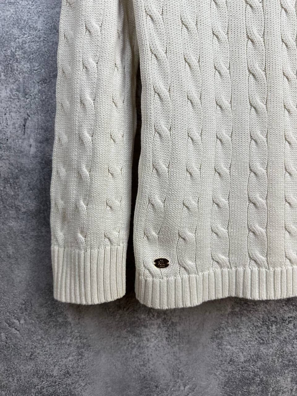 Lauren Ralph Lauren Lauren Ralph Lauren Boat Neck Cable Knit Sweater Ivory Size XL / US 12-14 / IT 48-50 - 6 Thumbnail