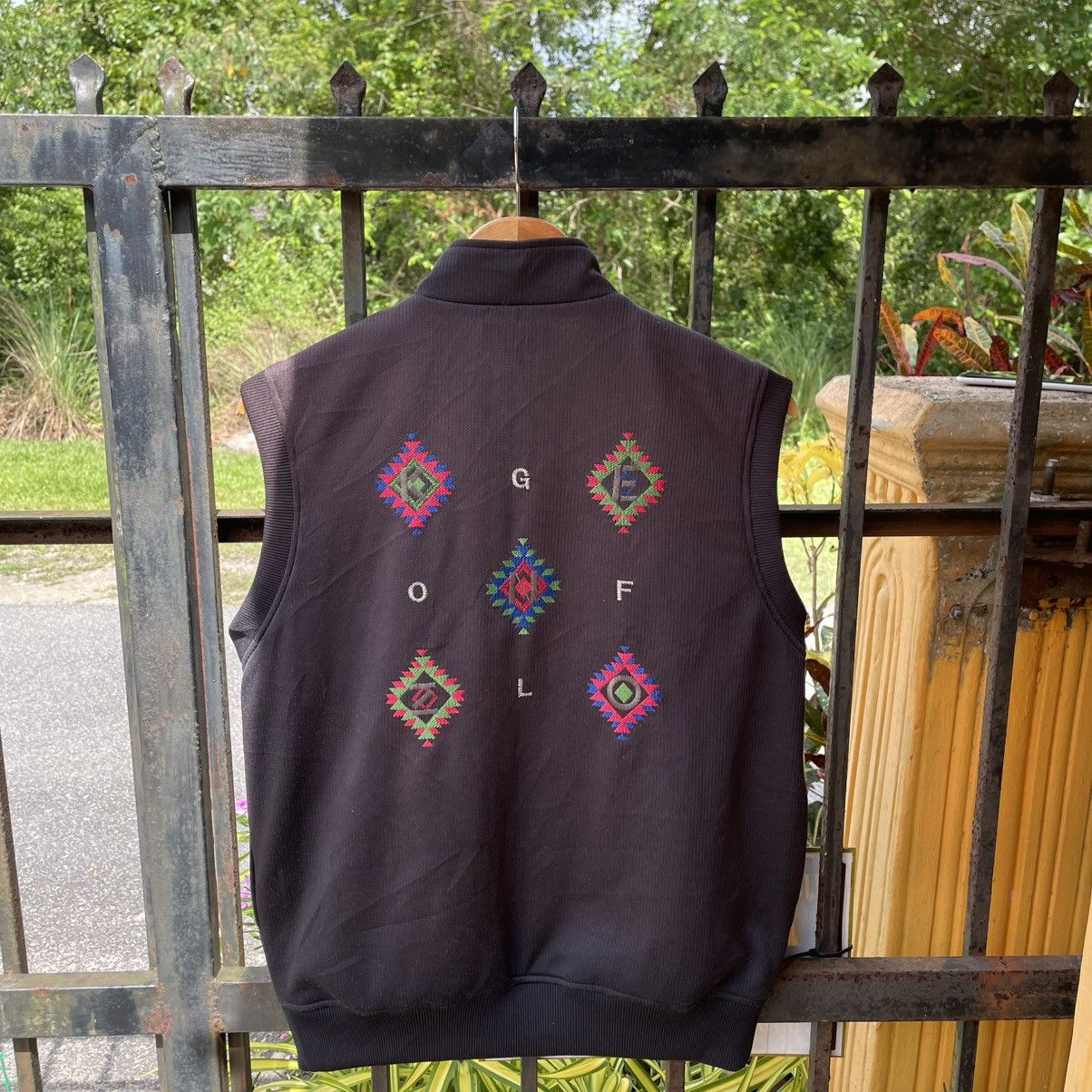 🔥🇯🇵Vintage Kenzo Golf Embroidered Navajo Zipper Vests Jacket