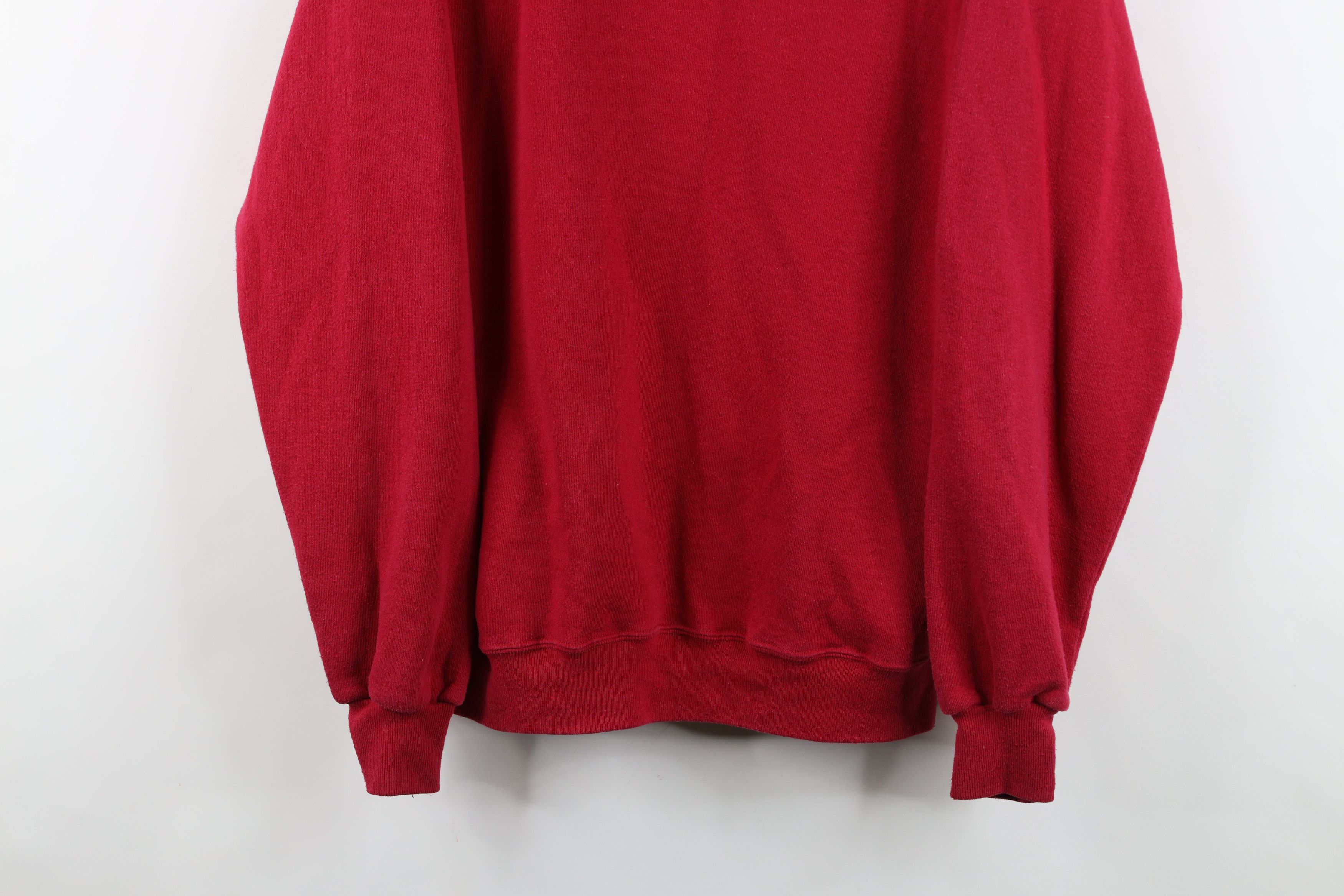 Vintage Vintage 80s Streetwear Blank Crewneck Sweatshirt Red USA Size US XL / EU 56 / 4 - 3 Thumbnail