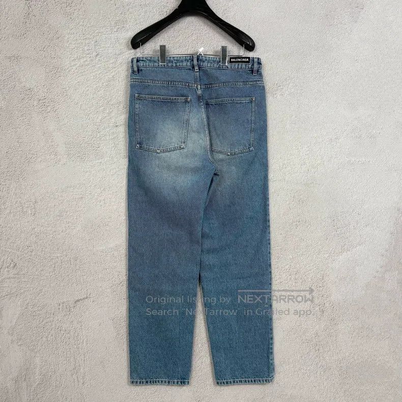 Balenciaga Balenciaga Straight Leg Washed Denim Pants Light Blue Size US 31 - 2 Thumbnail