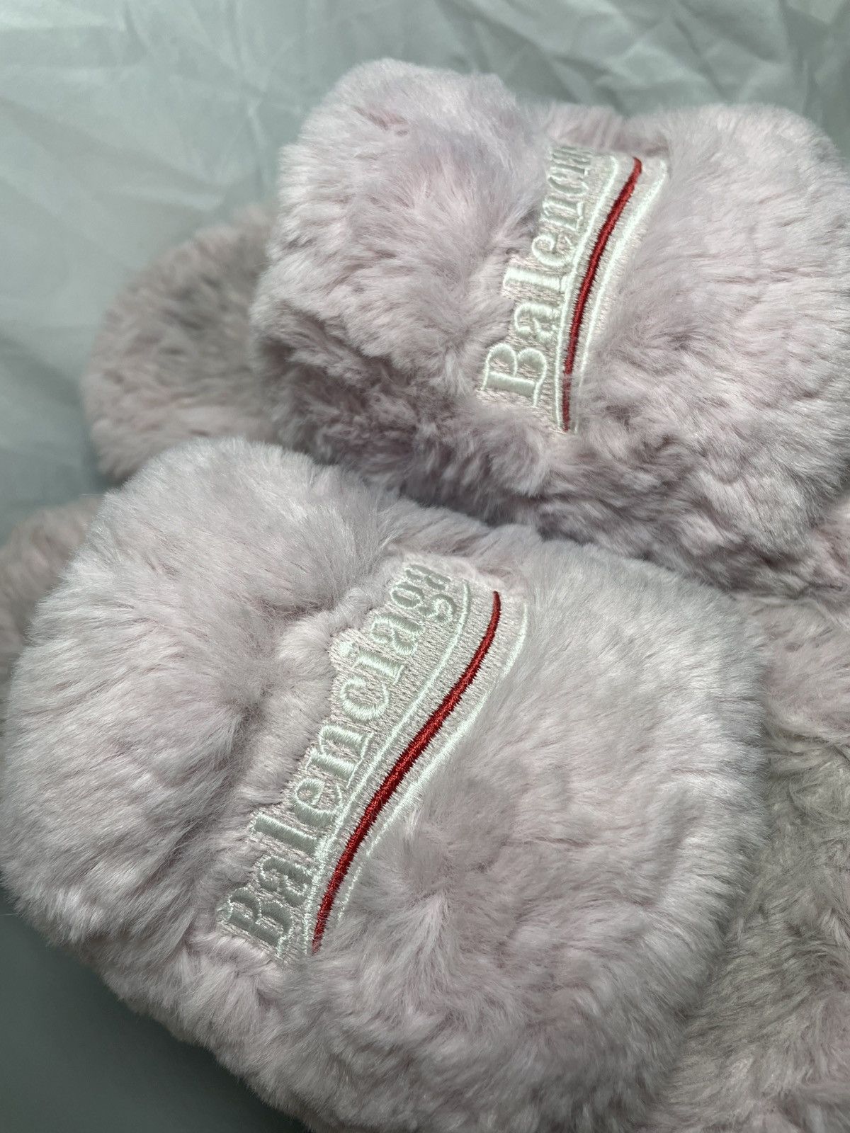 Balenciaga Balenciagia fluffy light pink platform slippers Size US 7 / IT 37 - 6 Thumbnail
