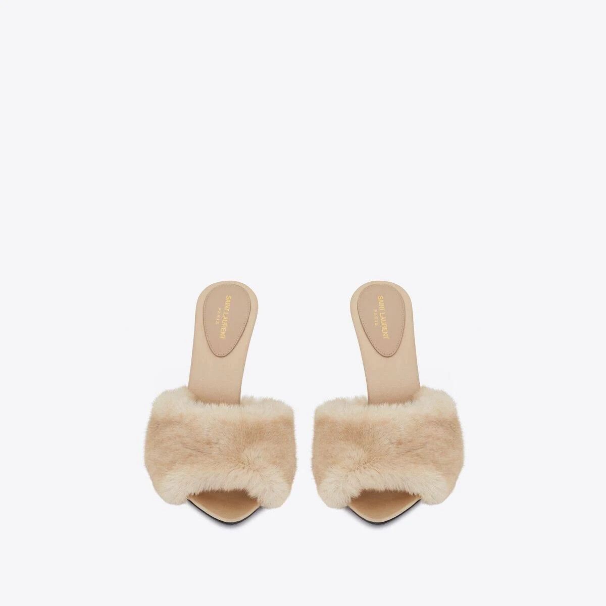 Saint Laurent Paris o1s1wg111024 LA16 Heeled Mules in Beige Size US 6.5 / IT 36.5 - 6 Thumbnail
