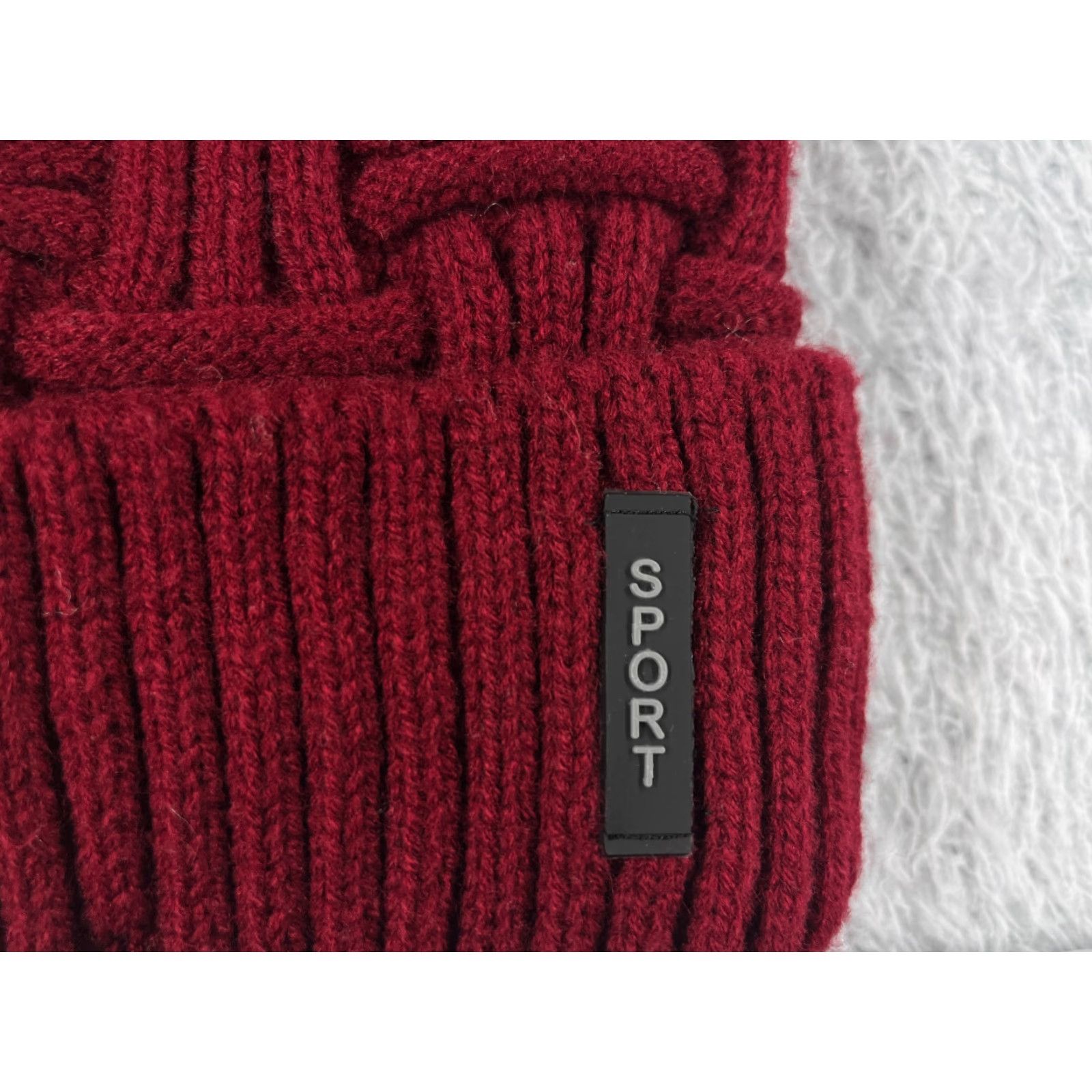 Vintage Womens Beanie OS Red Basket Weave Knit Acrylic Lined Winter Ski Sport Size ONE SIZE - 2 Thumbnail