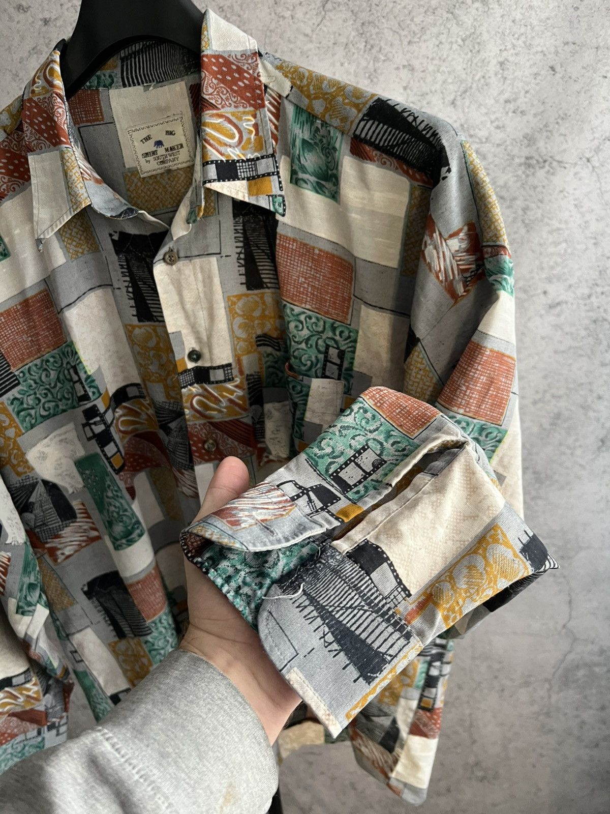 Vintage Vintage Patchwork Shirt The Big Shirt Maker by South West Size US XL / EU 56 / 4 - 14 Thumbnail
