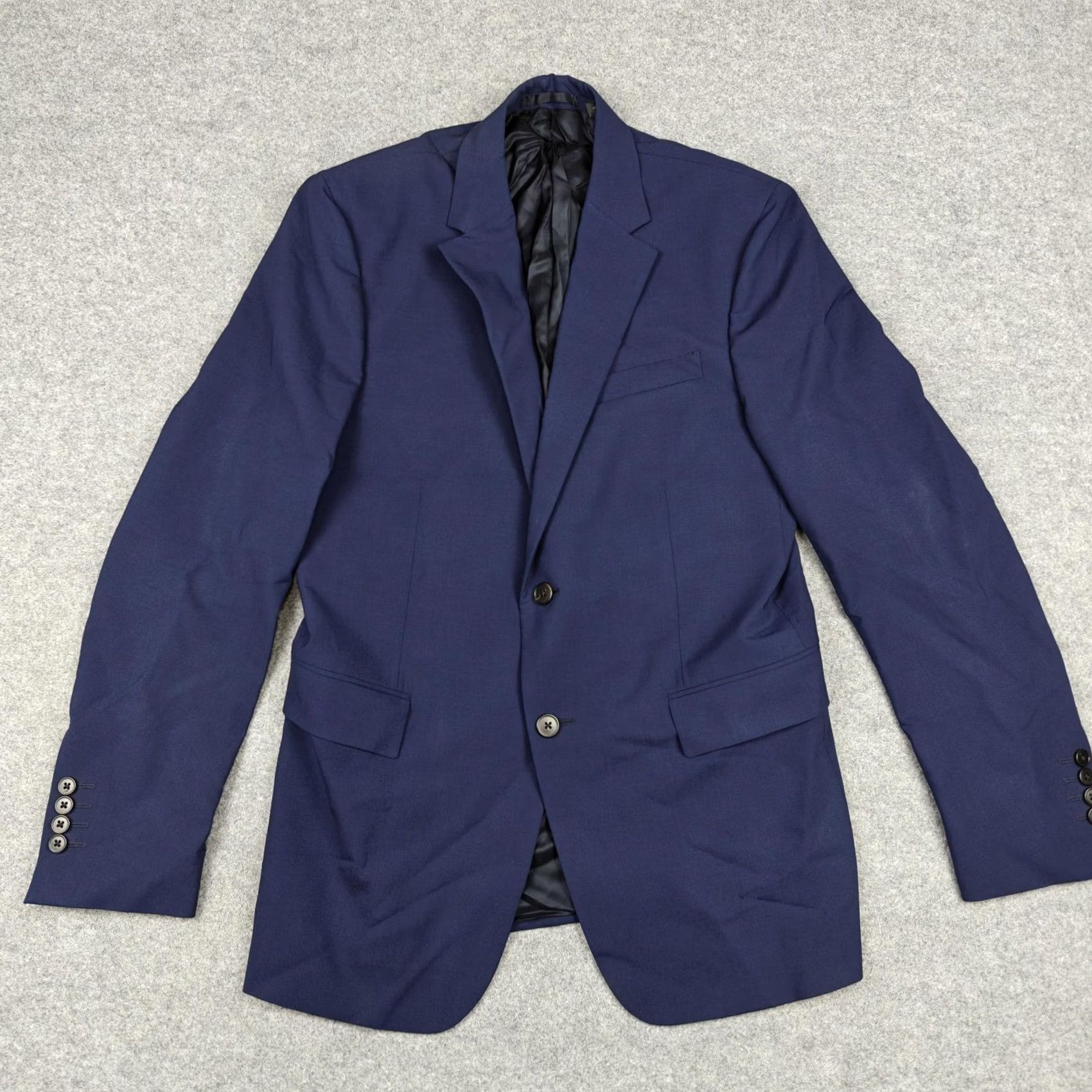 Theory Theory Mens Blazer 40R Blue Wool Stretch Suit Jacket Two Button Notch Lapel Size 40R - 2 Thumbnail