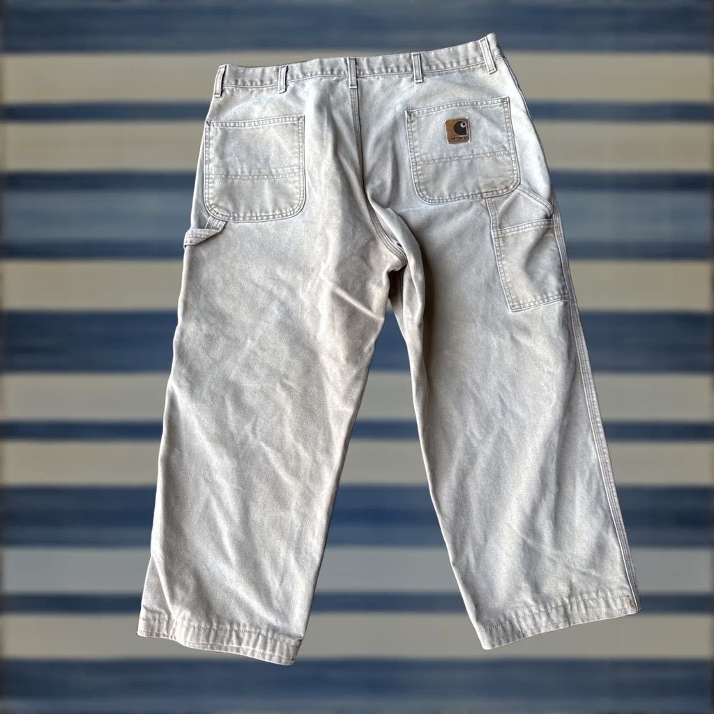 Carhartt VINTAGE Carhartt Workwear Carpenter Jeans 44 Beige Grunge USA Men Pants 5-Pocket Design Denim Distressed Carpenter Style Size US 44 / EU 60 - 1 Thumbnail