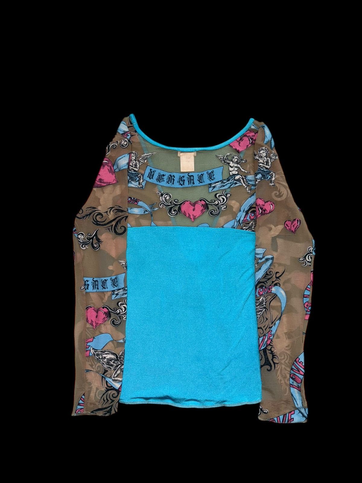 Versace Vintage Versace Sheer Mesh Top Blouse Tattoo Angels Print Size M / US 6-8 / IT 42-44 - 8 Thumbnail