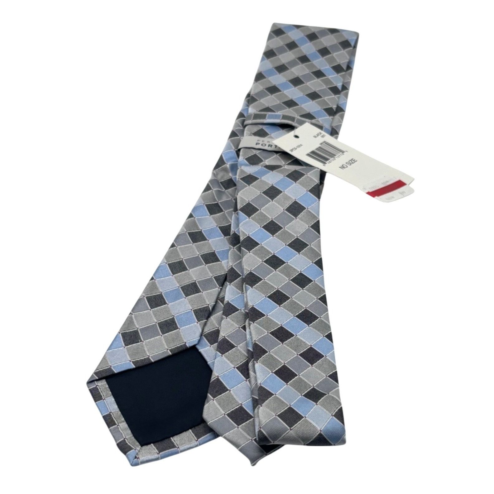 Perry Ellis Perry Ellis Portfolio Stolk Geo Slim Silk Necktie, Black, O Size ONE SIZE - 5 Thumbnail