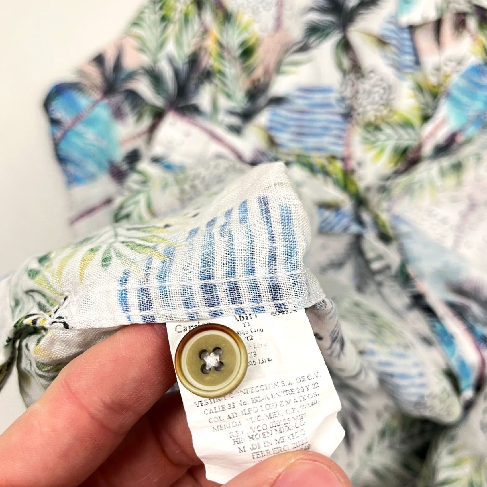 Vintage Mediterranea Abito Shirt Mens L Linen Floral Tropical Vacation Waves Button Up Size US L / EU 52-54 / 3 - 7 Thumbnail