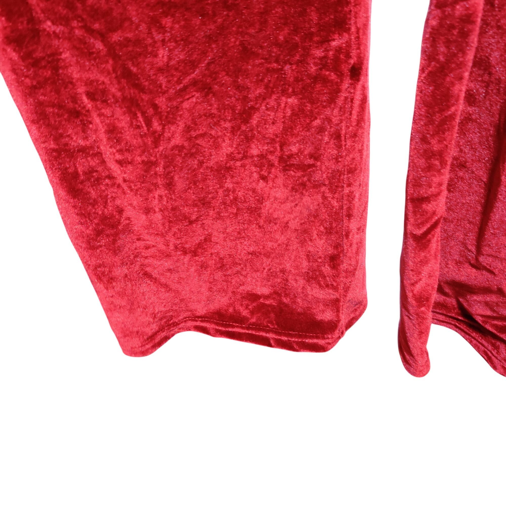 Other Velour Pants M Womens Red Velvet Stretch Flare Leg Lounge Tr Size 26" / US 2 / IT 38 - 10 Thumbnail