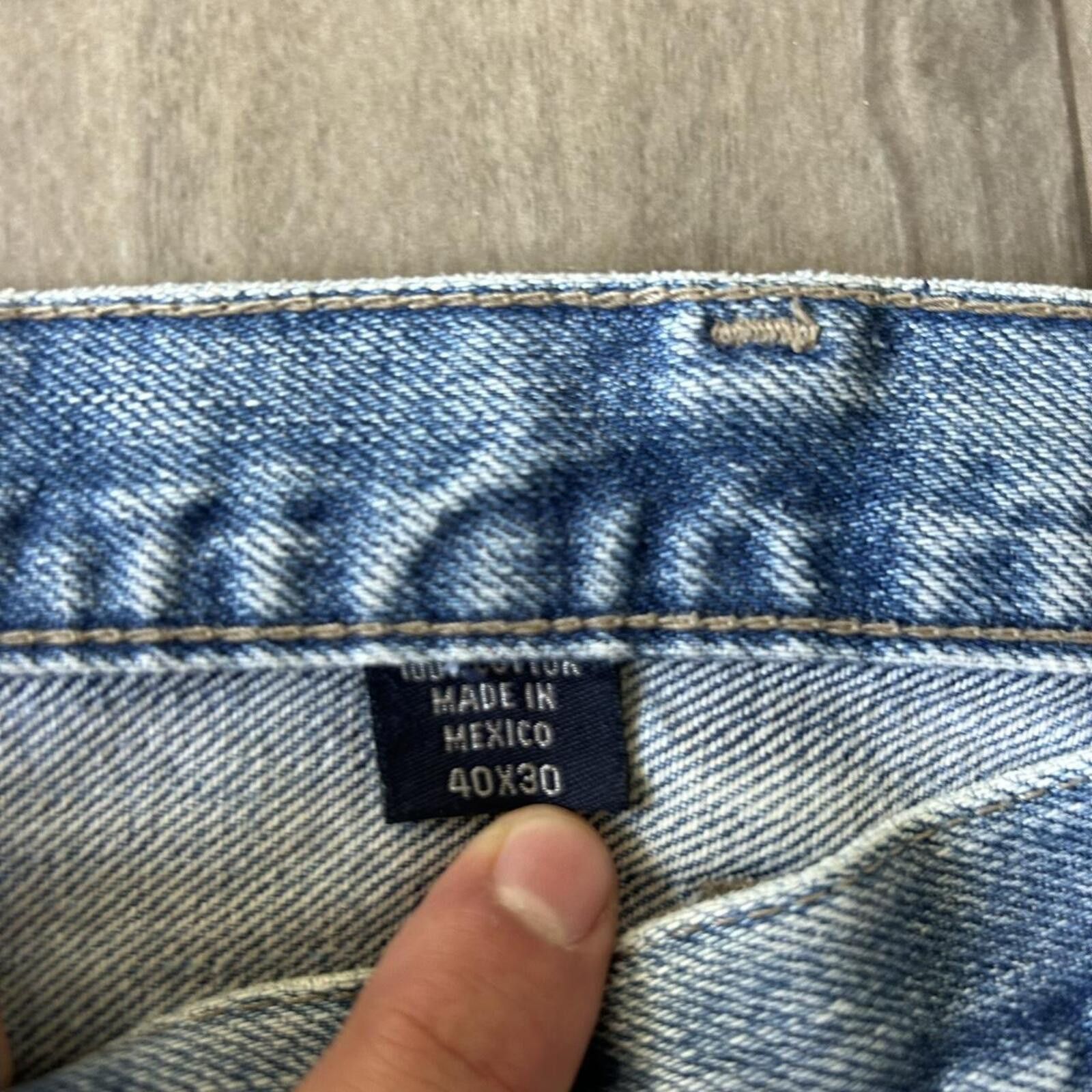 Izod Vintage Light Wash Baggy blue denim jeans wide leg 40/30 Size US 40 / EU 56 - 5 Thumbnail