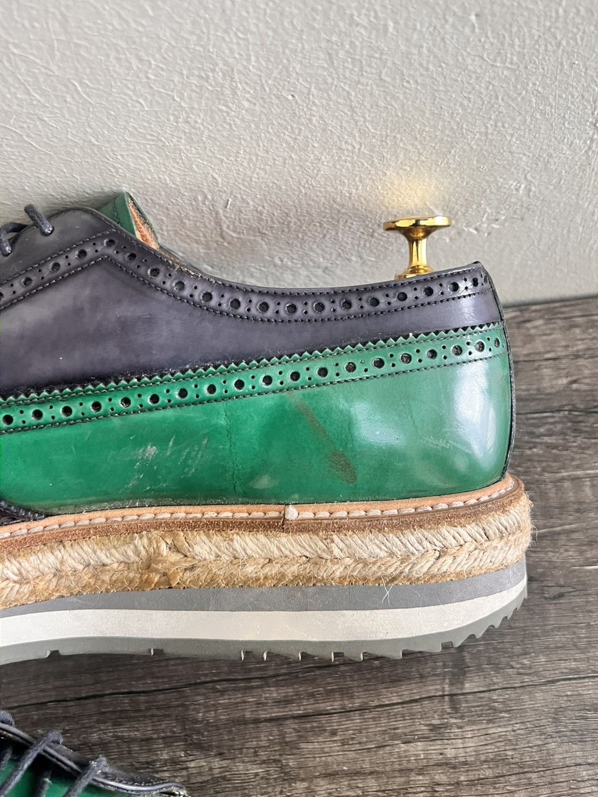 Prada Prada Wingtip Woven Sole Brogues Size US 10 / EU 43 - 6 Thumbnail