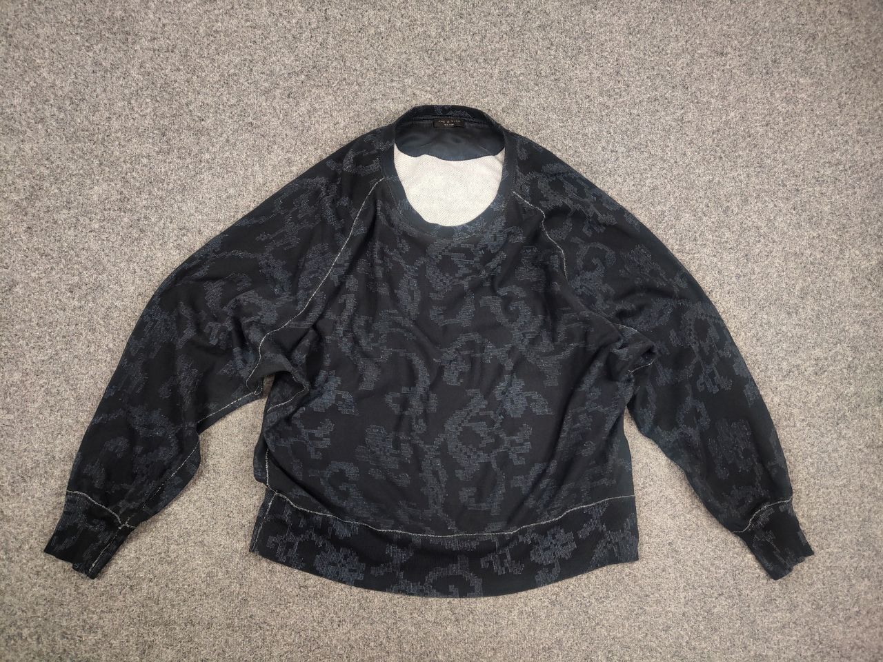 Rag & Bone Rag & Bone Design Dark Blue Pattern Oversized Sweatshirt Size L / US 10 / IT 46 - 8 Thumbnail