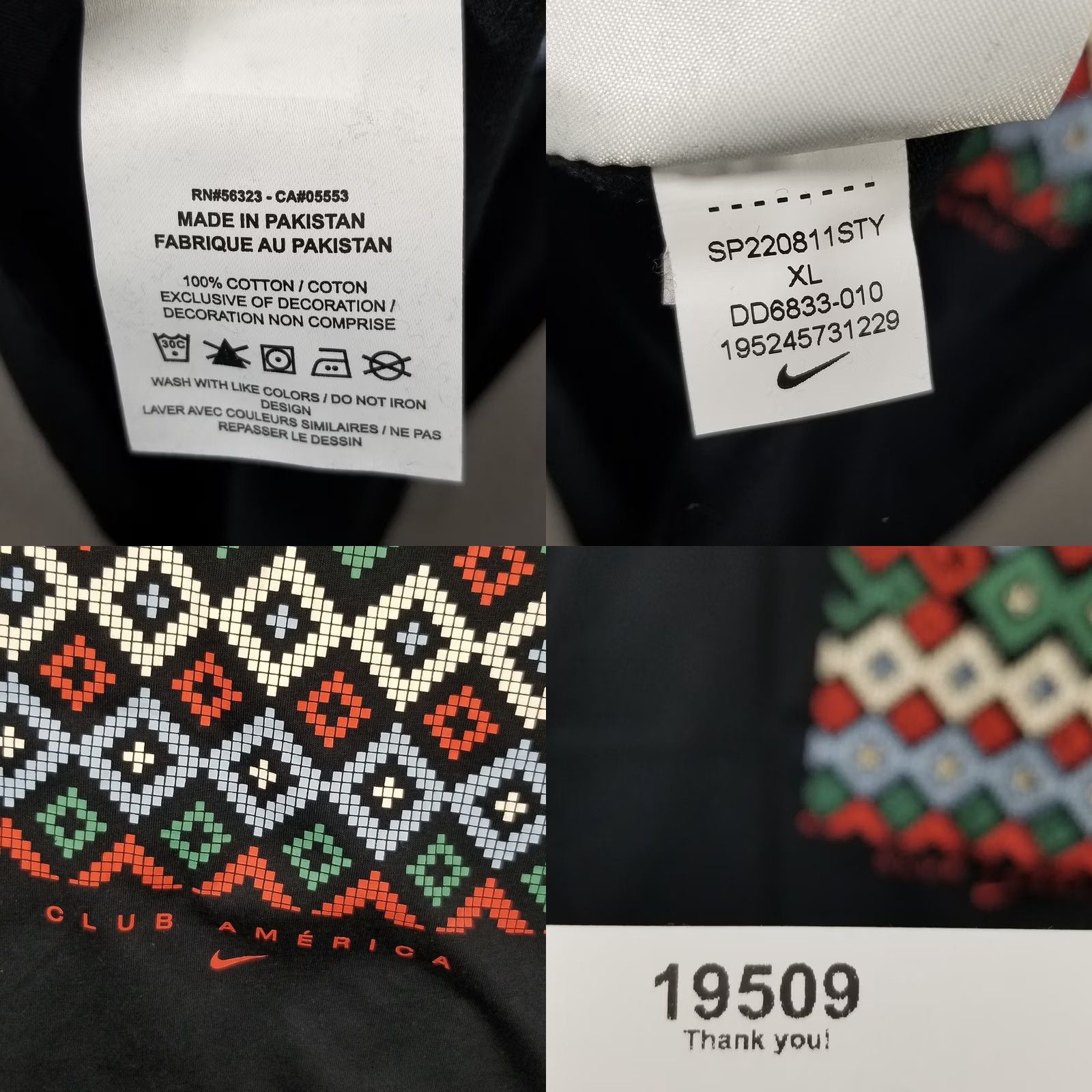 Nike Nike CA Shirt T-Shirt Men XL Black Crew Neck Short Sleeve The Nike Tee Football Soccer Activewear Geometric Pattern Vintage No Size US XL / EU 56 / 4 - 8 Thumbnail