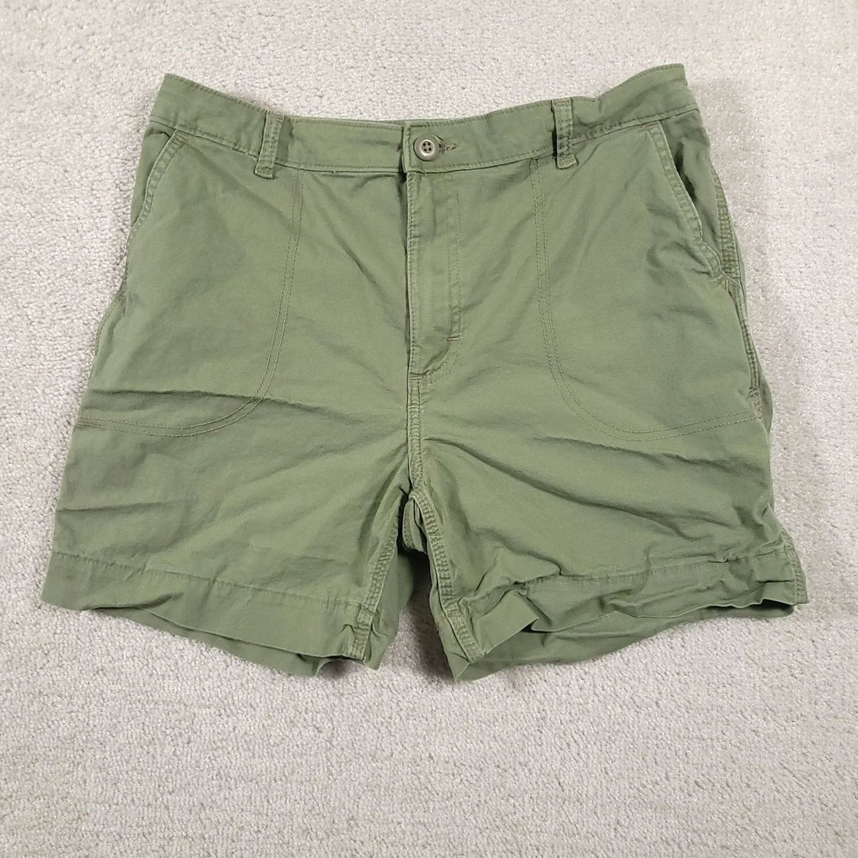 Lee Lee Regular Fit Dungaree Shorts Women’s 12 Green Heritage High Rise Casual Solid Green 12 Womens Regular Shorts Lee Size 34" / US 12 / IT 48 - 2 Thumbnail