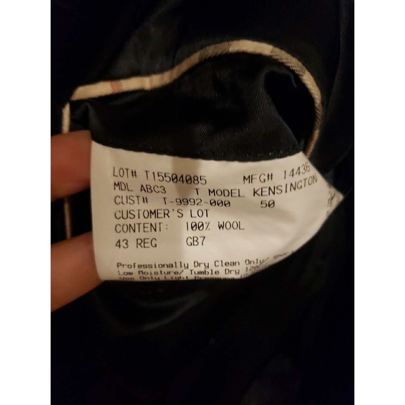 Burberry Burberry London 100% Wool Navy 3 Button Suit Size 43 R Size 42L - 5 Thumbnail