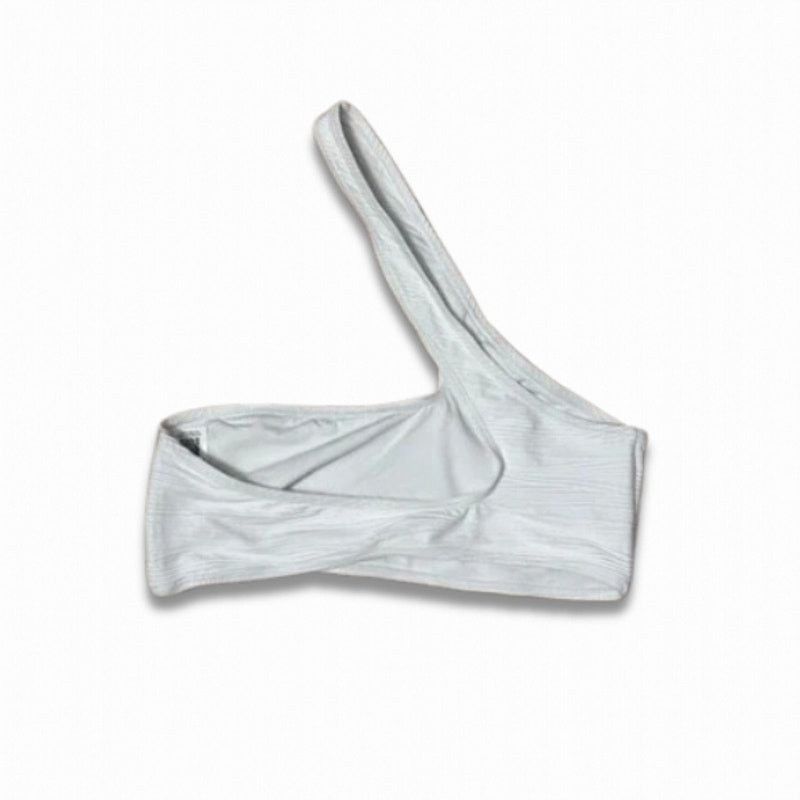 Topshop Topshop Bikini Swim Top One Shoulder Asymmetric White 8 NWOT Size ONE SIZE - 4 Thumbnail