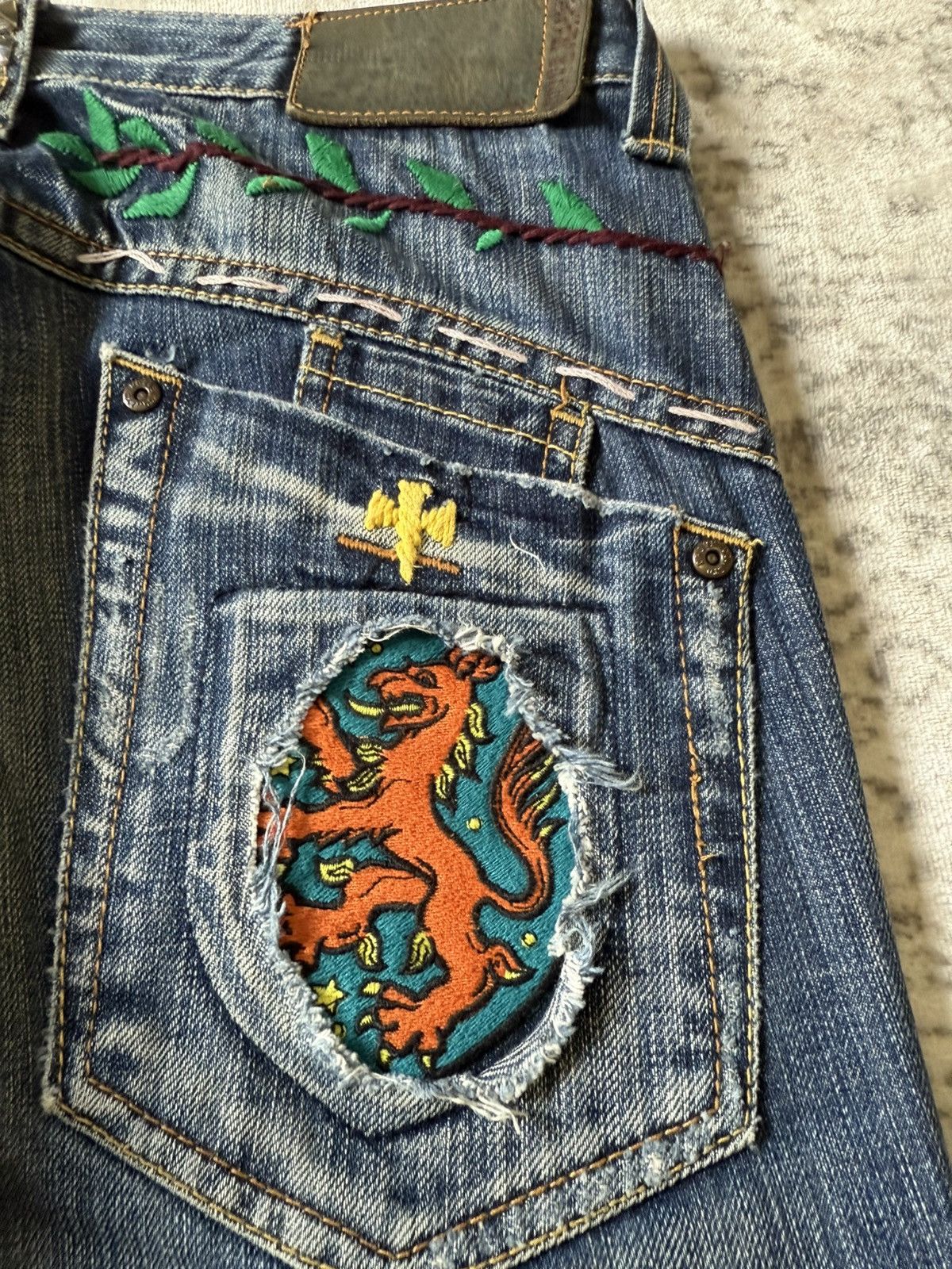 Japanese Brand Drive Jeans Japan Studded Embellishe Wide Leg Flared Jeans Size US 29 - 9 Thumbnail