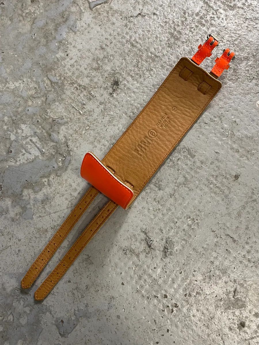 Maison Margiela Maison Margiela Orange Leather Armband Size ONE SIZE - 6 Thumbnail