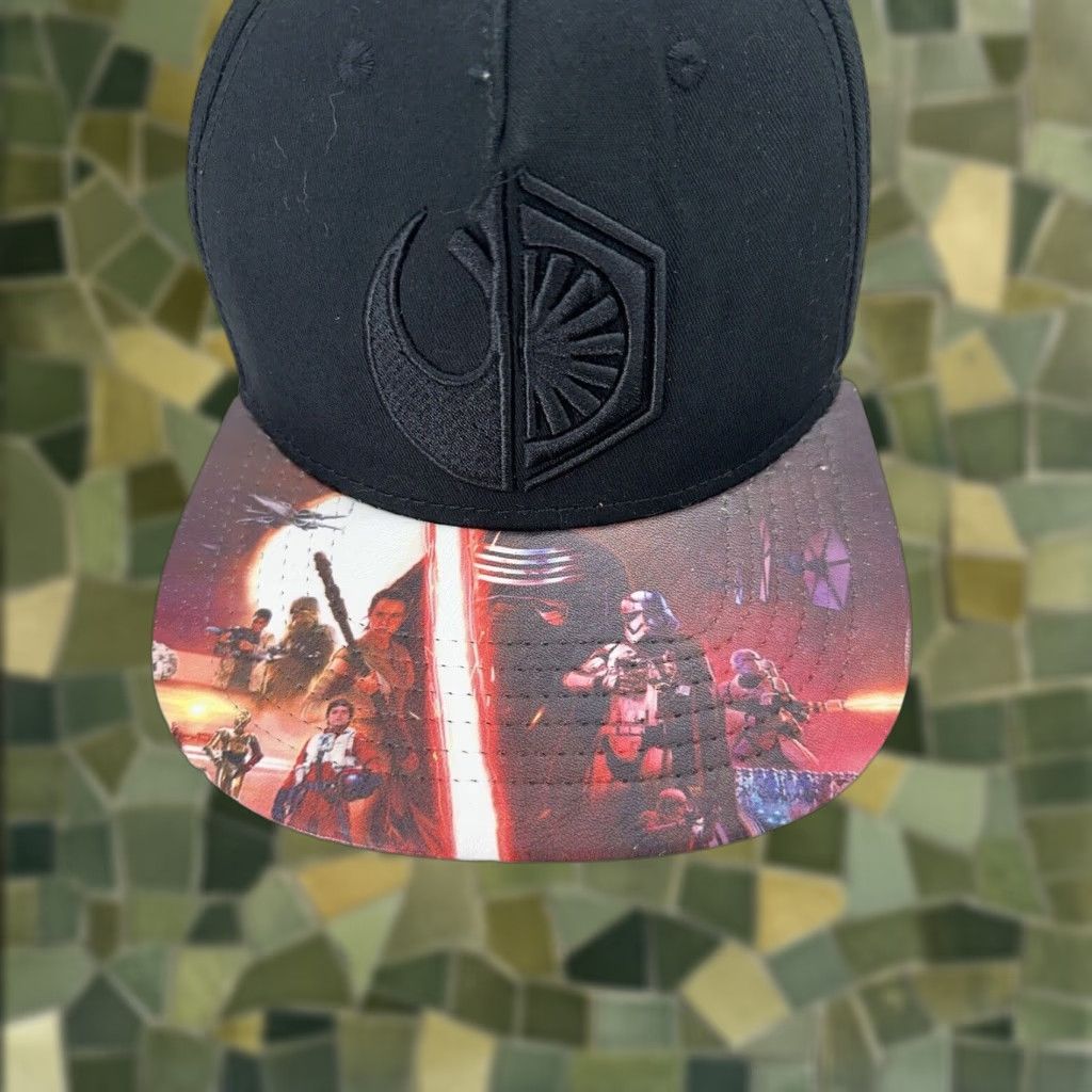 Star Wars Star Wars Snapback Hat Black Embroidered Logo Printed Brim One Size Fits All Men Snapback 90s Theme Adjustable Size ONE SIZE - 1 Thumbnail