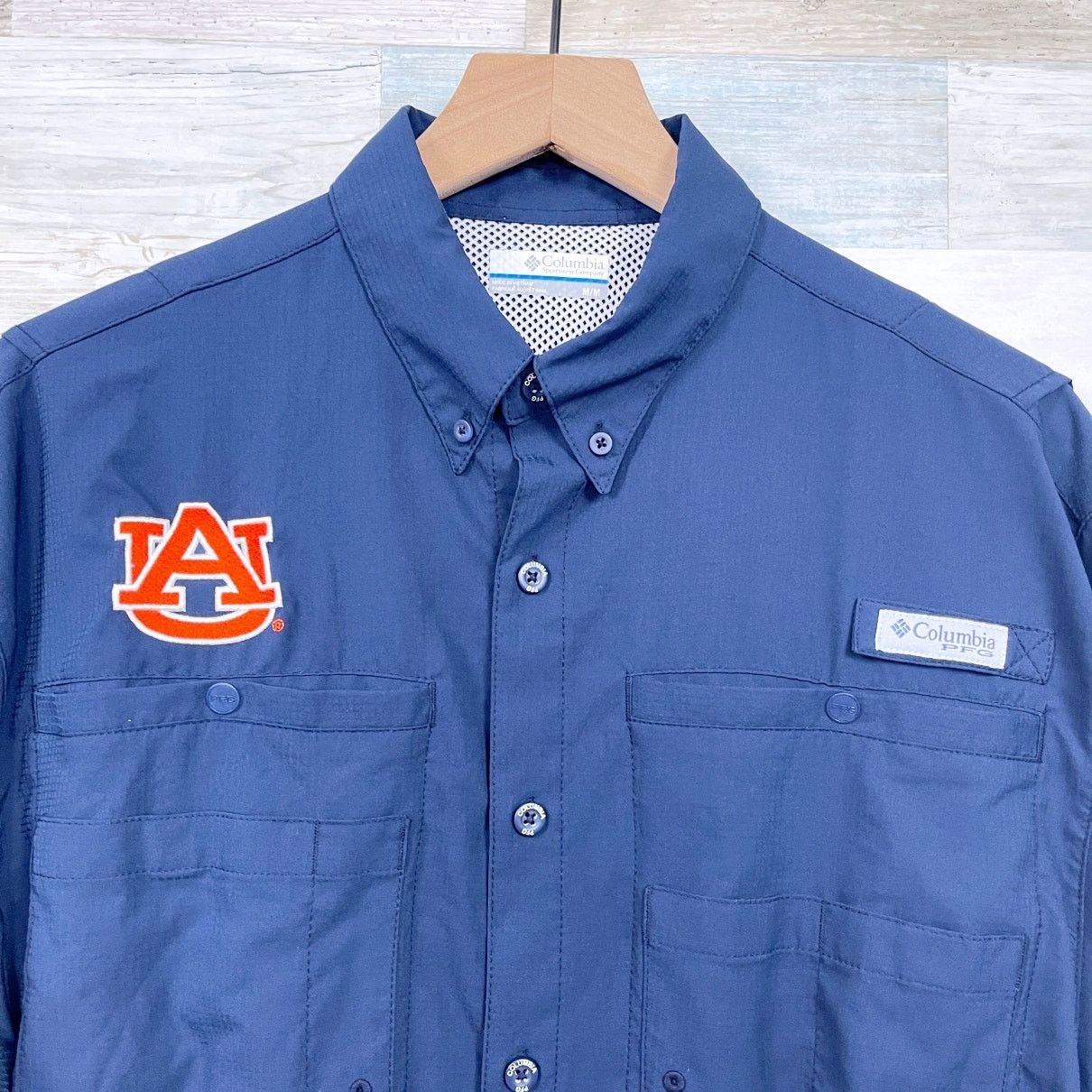 Columbia Auburn Tigers Columbia PFG Tamiami Fishing Shirt Blue Mens M Size US M / EU 48-50 / 2 - 2 Thumbnail
