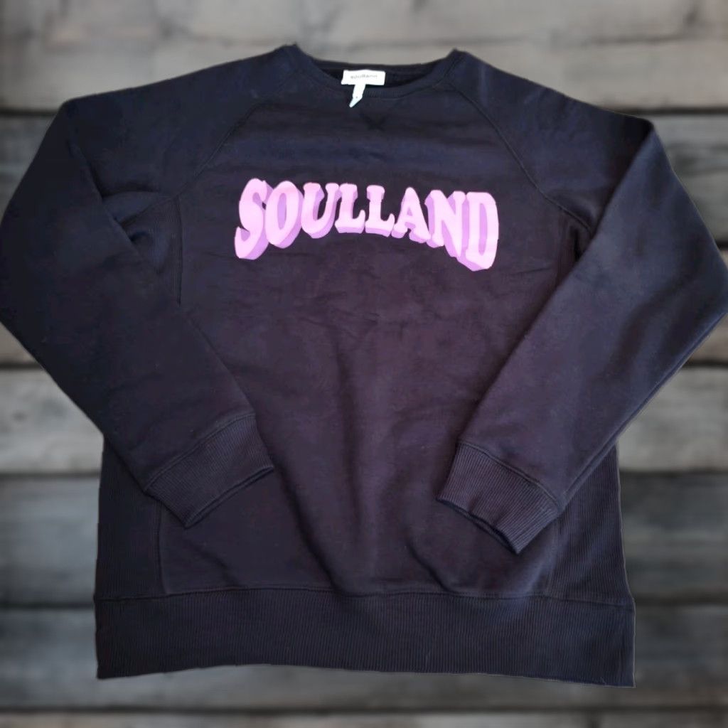 Soulland Soulland Hockney Crewneck Sweatshirt Black Mens Size M EUC Heavyweight Size US M / EU 48-50 / 2 - 1 Thumbnail