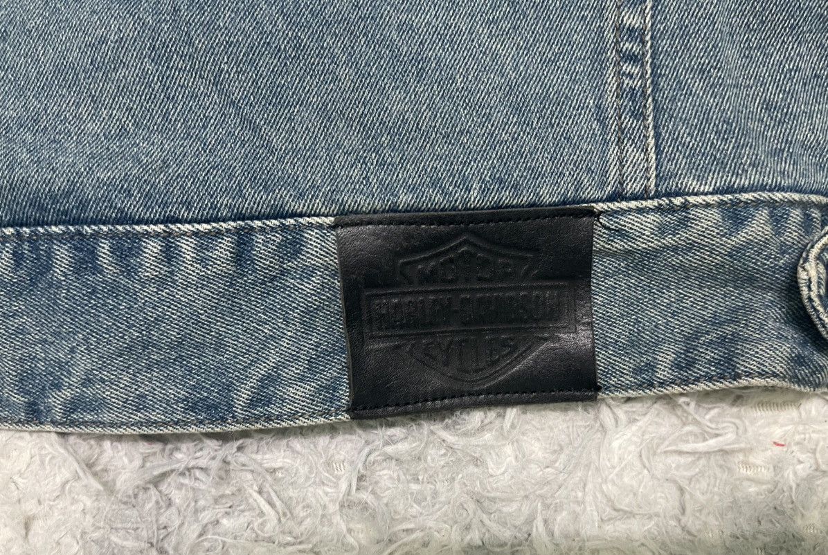 Harley Davidson 2000s HARLEY DAVIDSON EMBROIDERED LOGO DENIM DISTRESSED Size US L / EU 52-54 / 3 - 16 Thumbnail