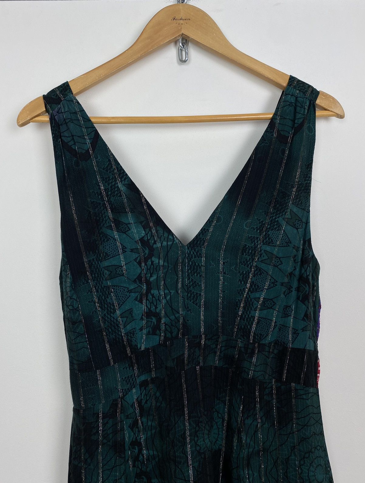 Desigual Desigual Floral Graphic Print Dress Green Women’s Sz Large Size L / US 10 / IT 46 - 3 Thumbnail