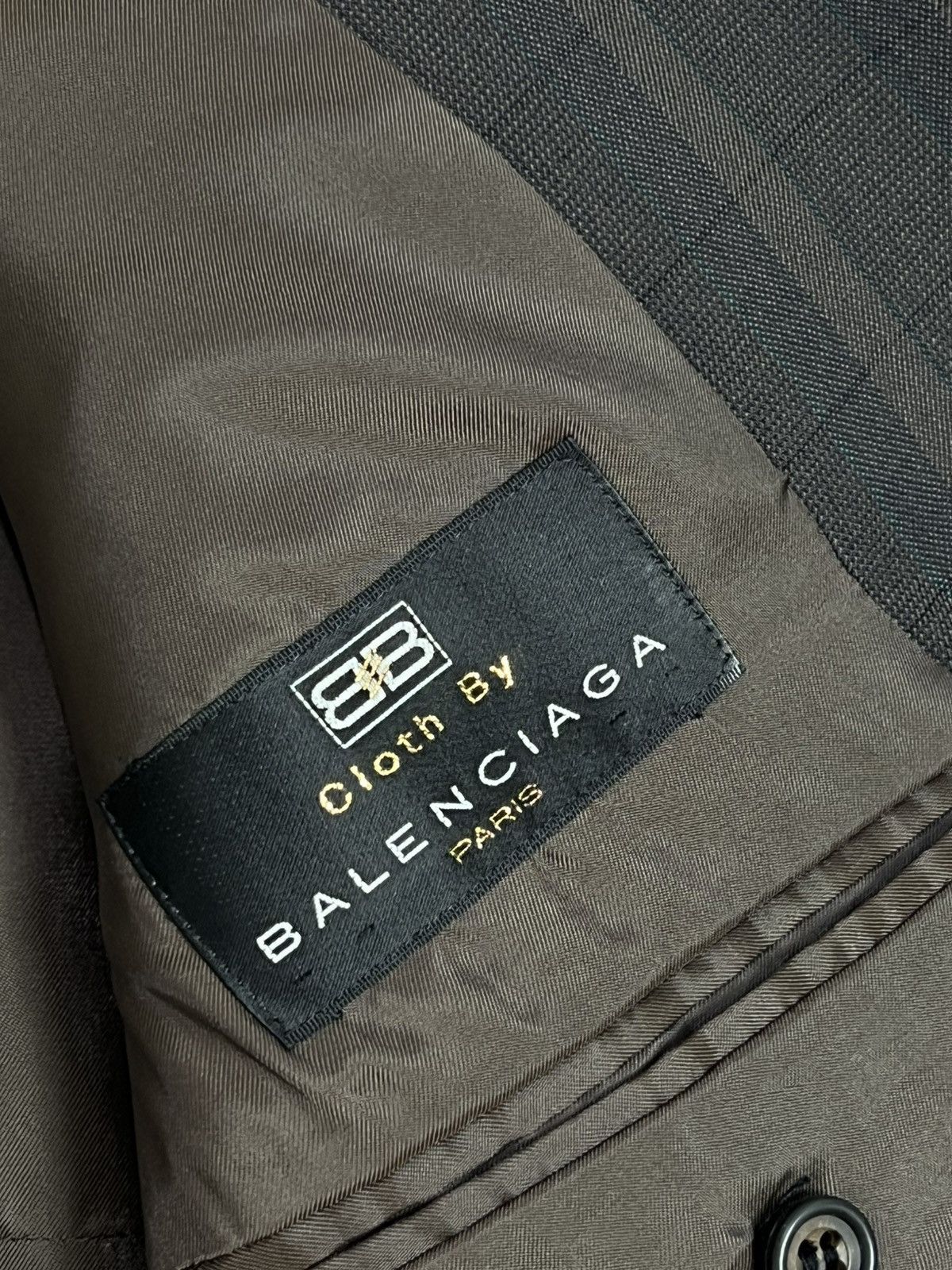 Balenciaga Vintage Balenciaga Double Breasted Blazer 90s Shadow Stripe Size US XL / EU 56 / 4 - 9 Thumbnail