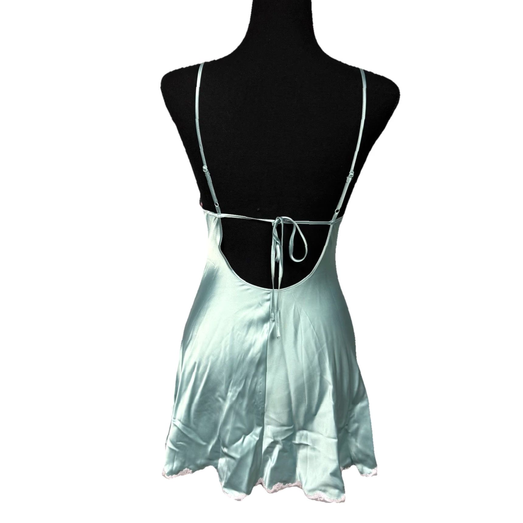 Victoria\'s Secret Angels Madison Beer Teal & Pink Lace Chemise Slip Dress  XS Womens